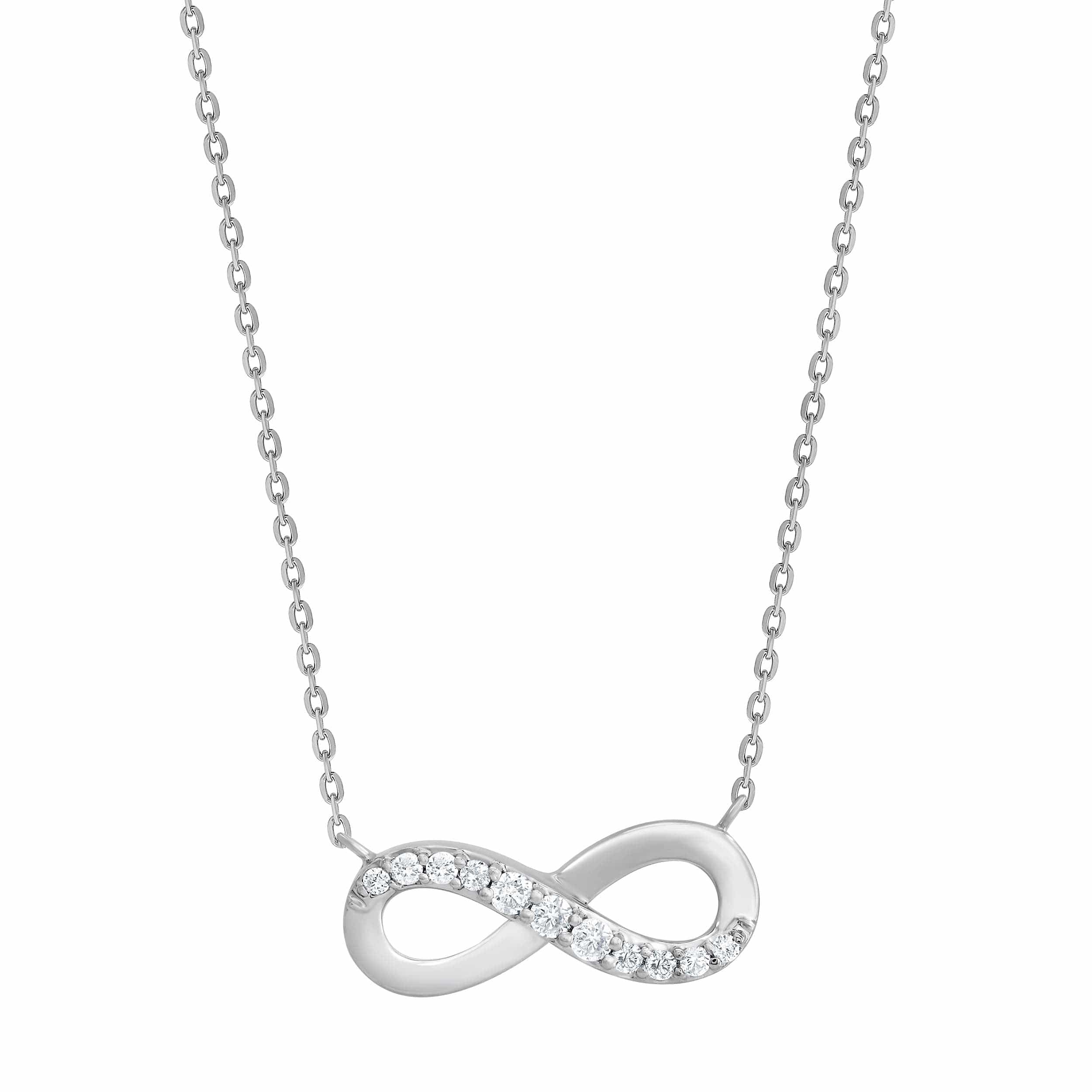 0.10 Carat Sterling Silver Lab Grown Diamond Infinity Pendant Necklace