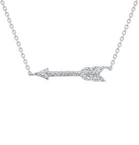 0.15 Carat Lab Grown Diamond Arrow Necklace In Sterling Silver - Image 2