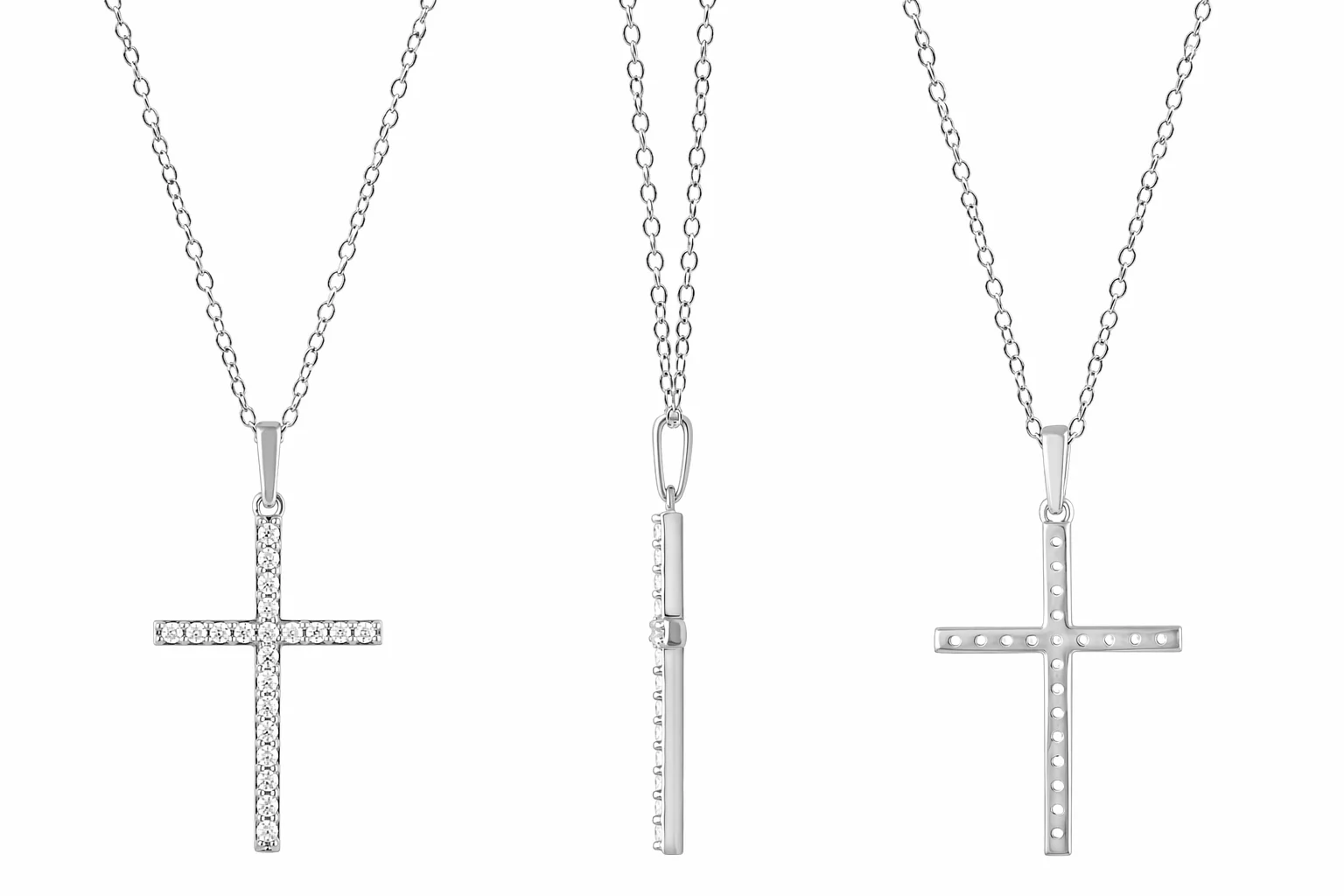 0.25 Carat Lab Grown Cross Diamond Necklace - Image 5