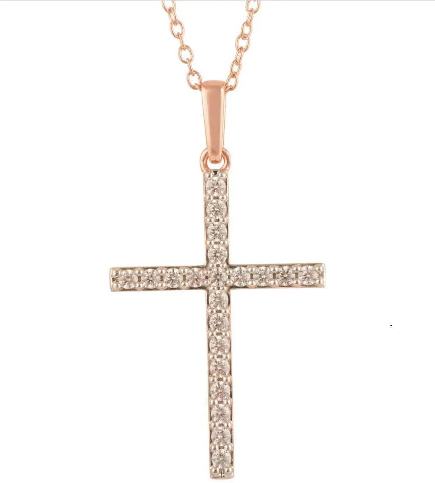 0.25 Carat Lab Grown Cross Diamond Necklace - Image 8