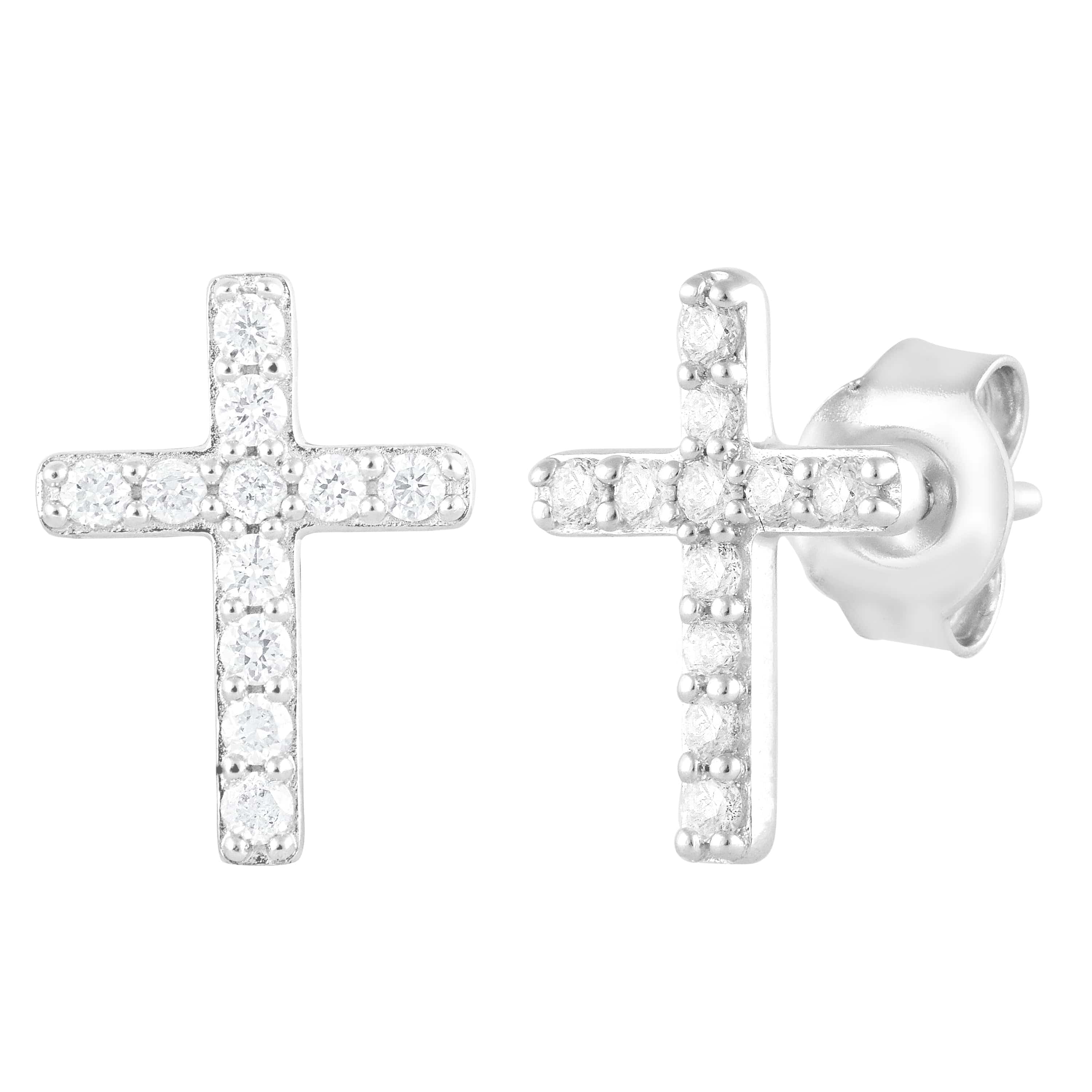 0.25 Carat Lab Grown Diamond Cross Stud Earrings - Image 2