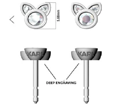 0.25 Carat Cat Shaped Lab Grown Diamond Stud Earrings - Image 4
