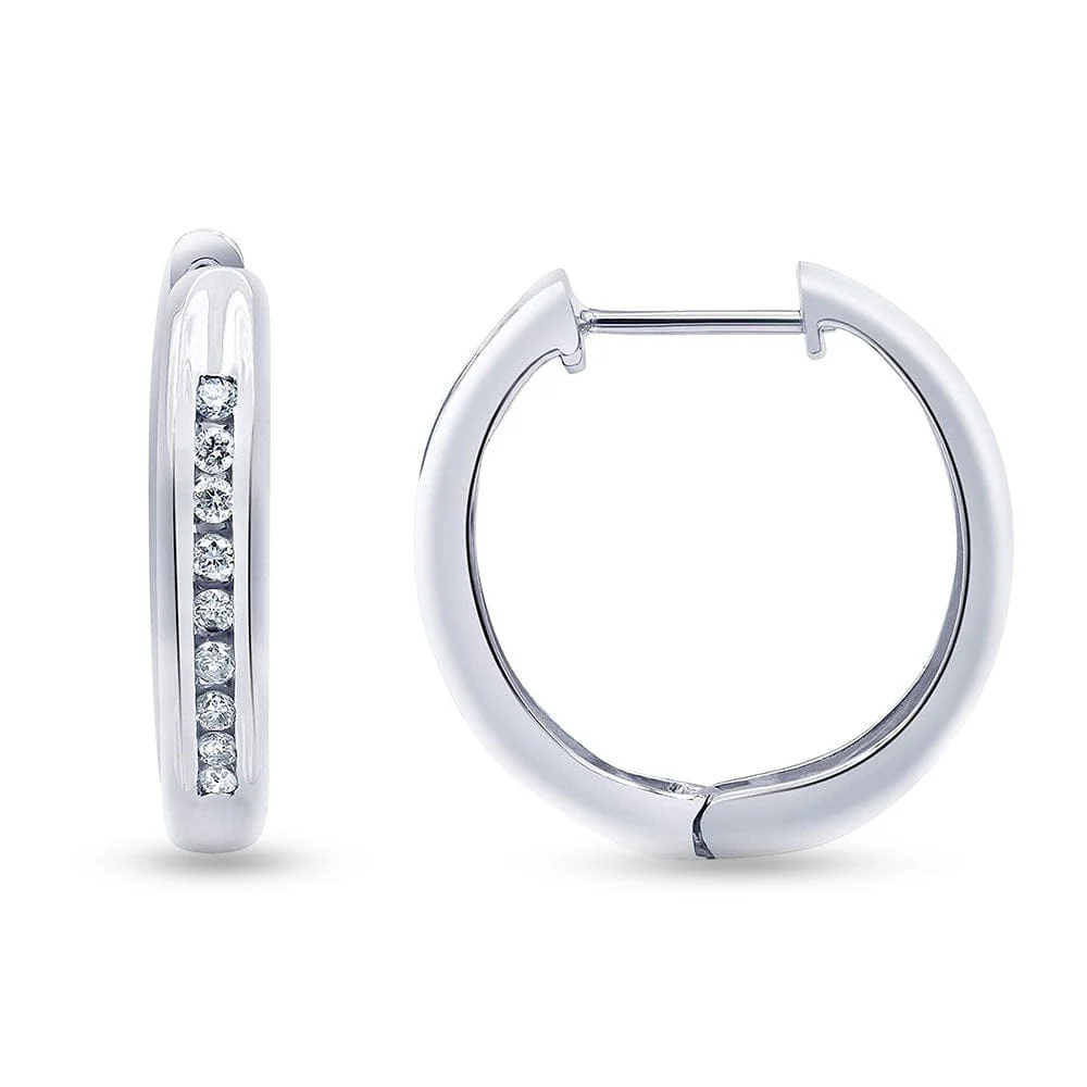 0.25 Carat Single Row Lab Grown Diamond Hoop Earrings in Sterling Silver - Image 4