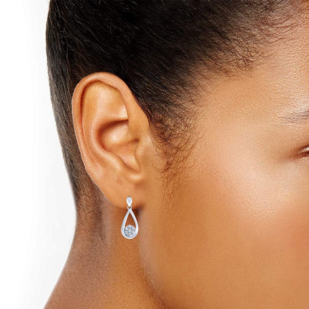 0.30 Carat Sterling Silver Lab Grown Diamond Dangle Drop Earrings Gift Box Set - Image 5