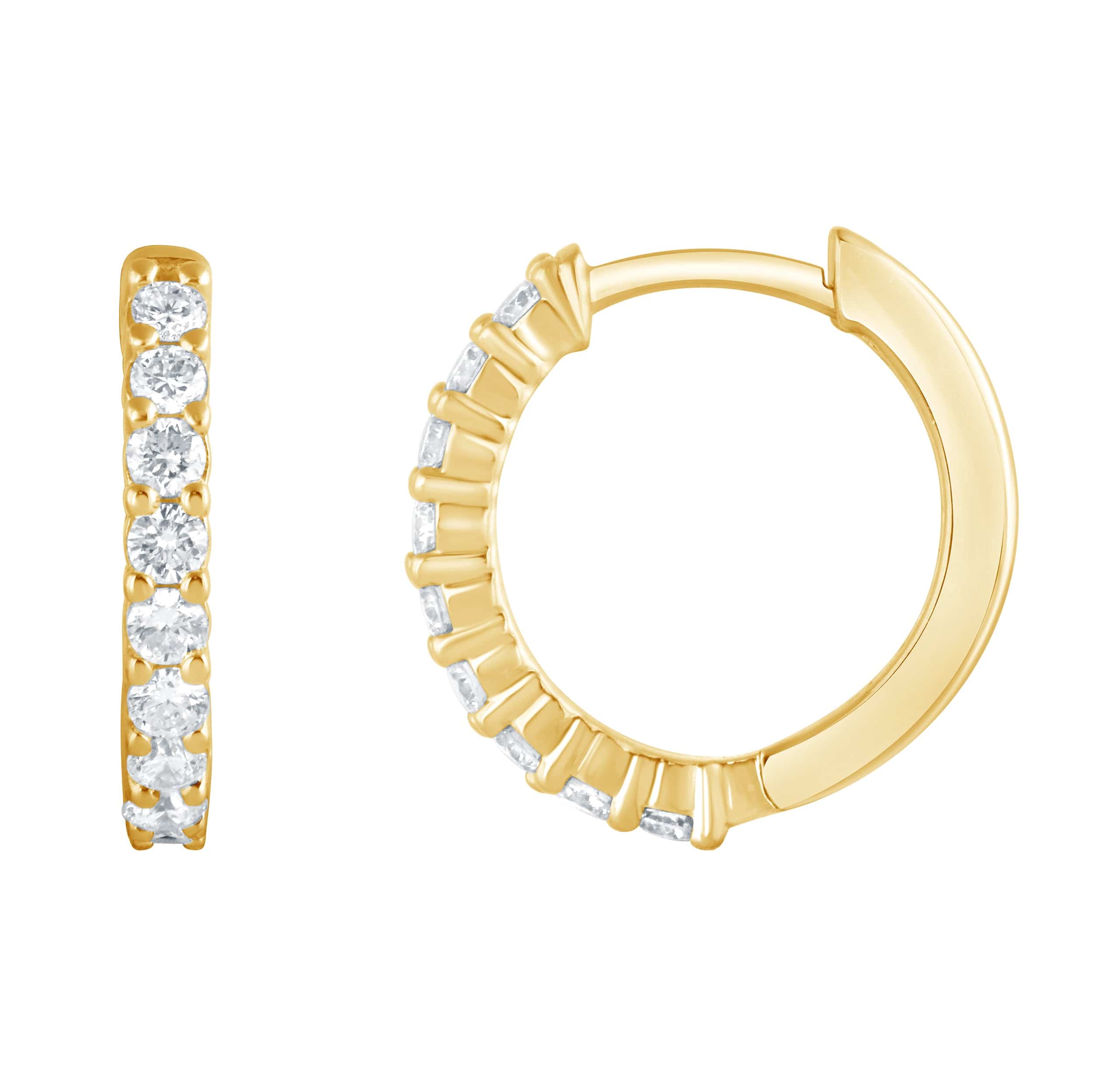 0.50 Carat Lab Grown Diamond Huggie Hoop Earrings - Image 4