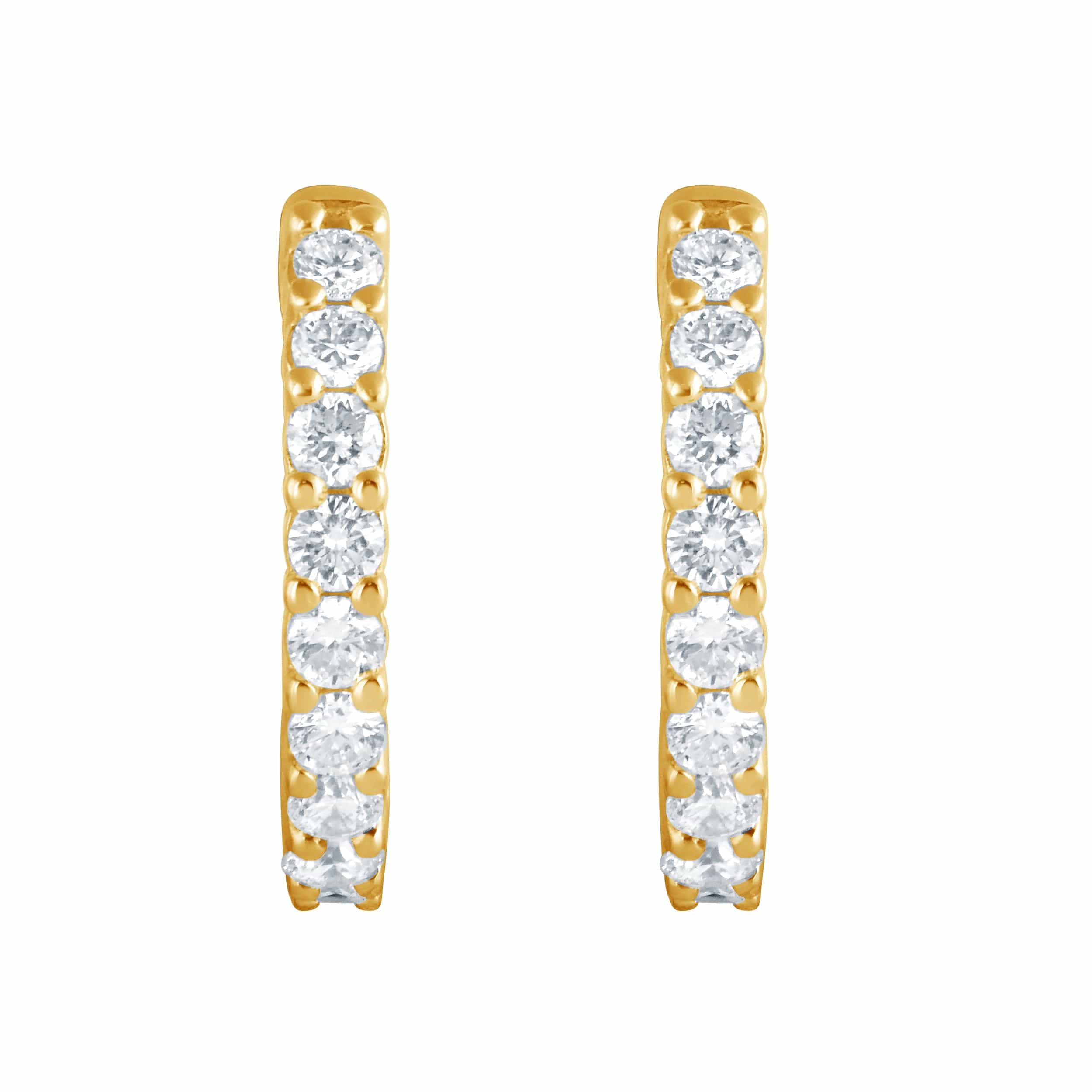 0.50 Carat Lab Grown Diamond Huggie Hoop Earrings - Image 5
