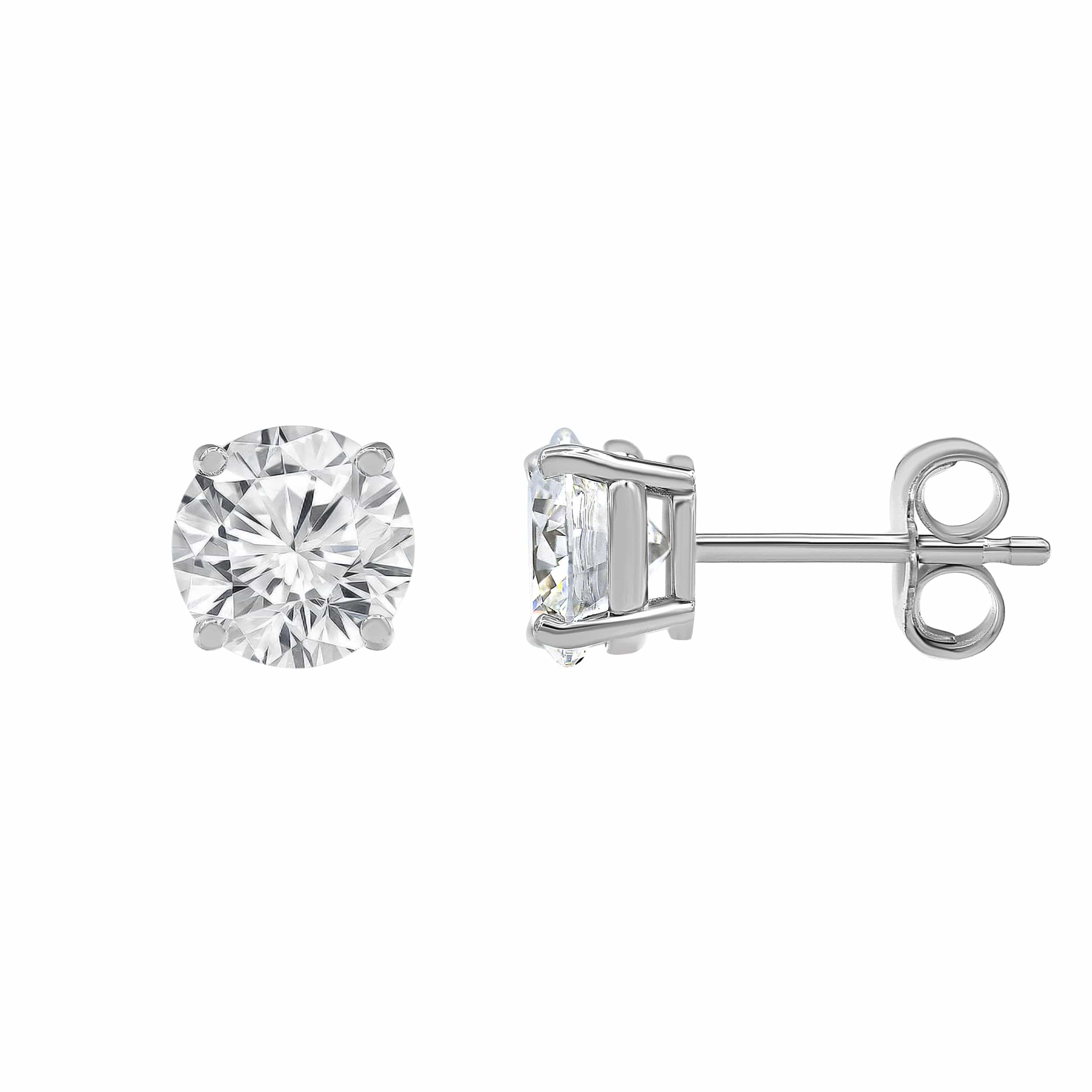 0.50 Carat Round Cut Lab Grown Diamond Stud Earrings - Image 2