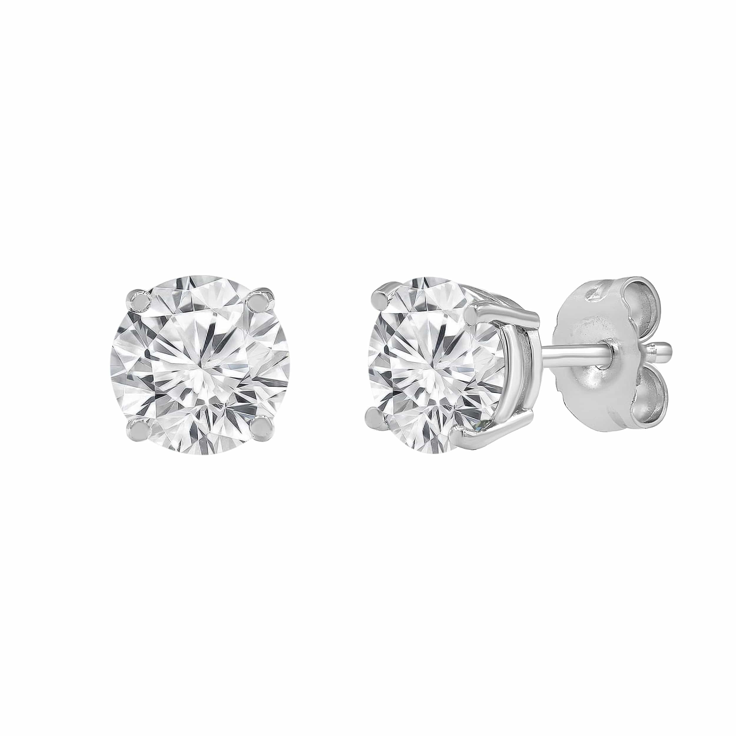 0.50 Carat Round Cut Lab Grown Diamond Stud Earrings - Image 4