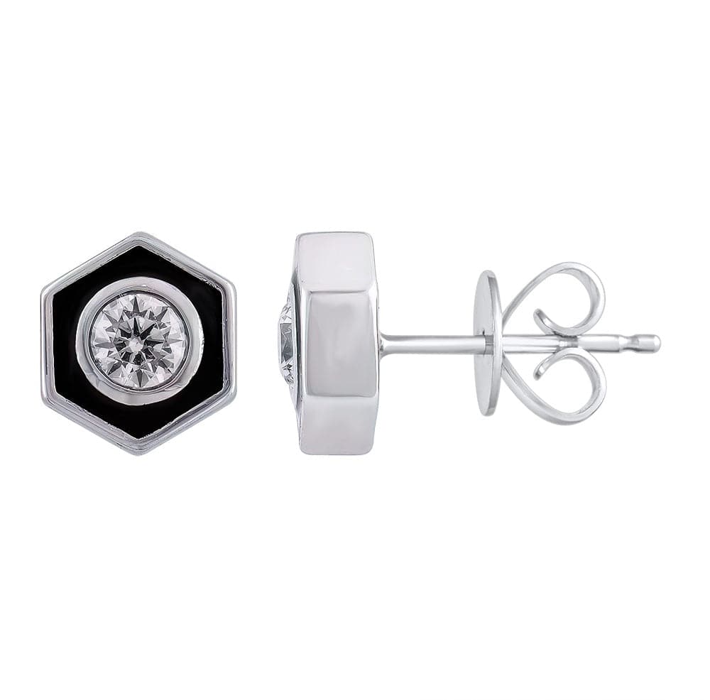 0.50 Carat Hexagon Lab Grown Diamond Stud Earrings