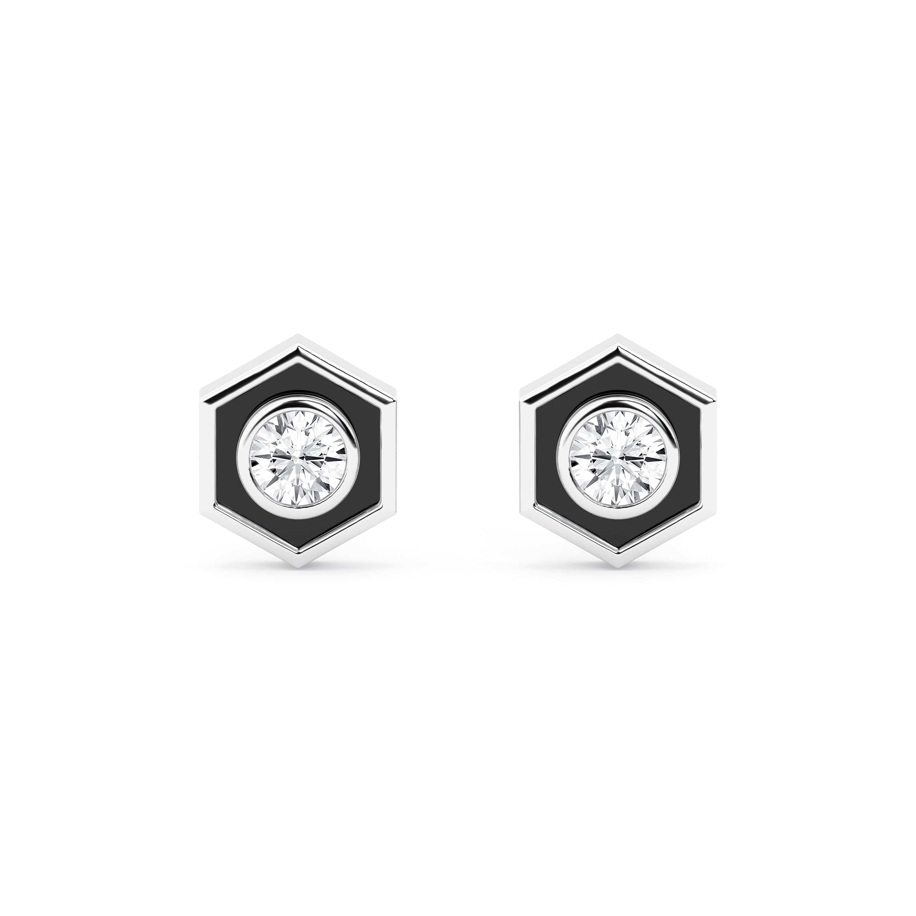 0.50 Carat Hexagon Lab Grown Diamond Stud Earrings - Image 2