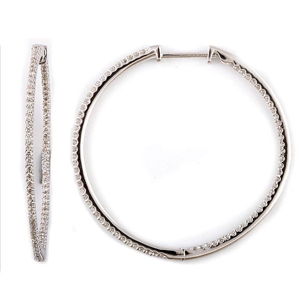 0.75 Carat Lab Grown Diamond Hinged Hoop Sterling Silver Earrings