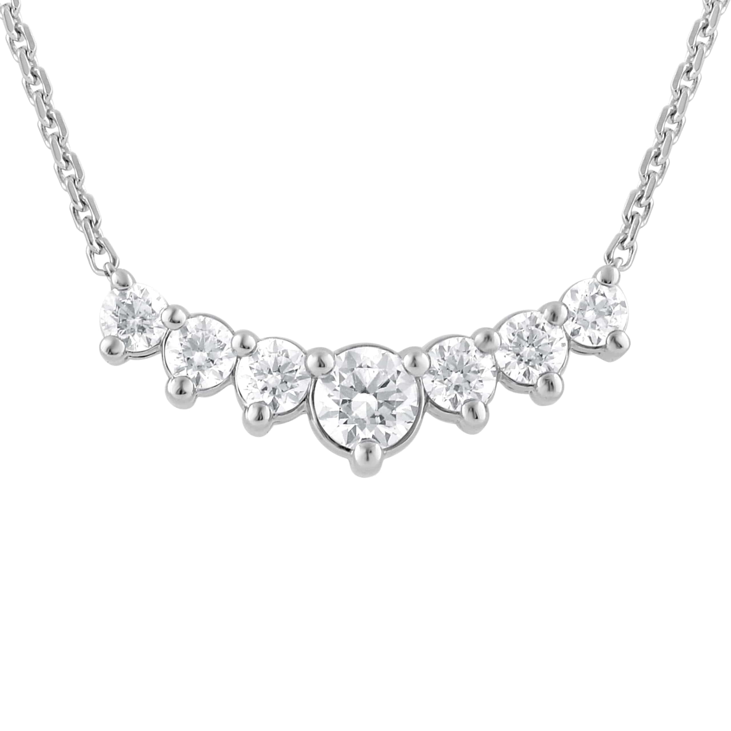 1 Carat Lab Grown Graduating Diamond Necklace In Sterling Silver - Image 2