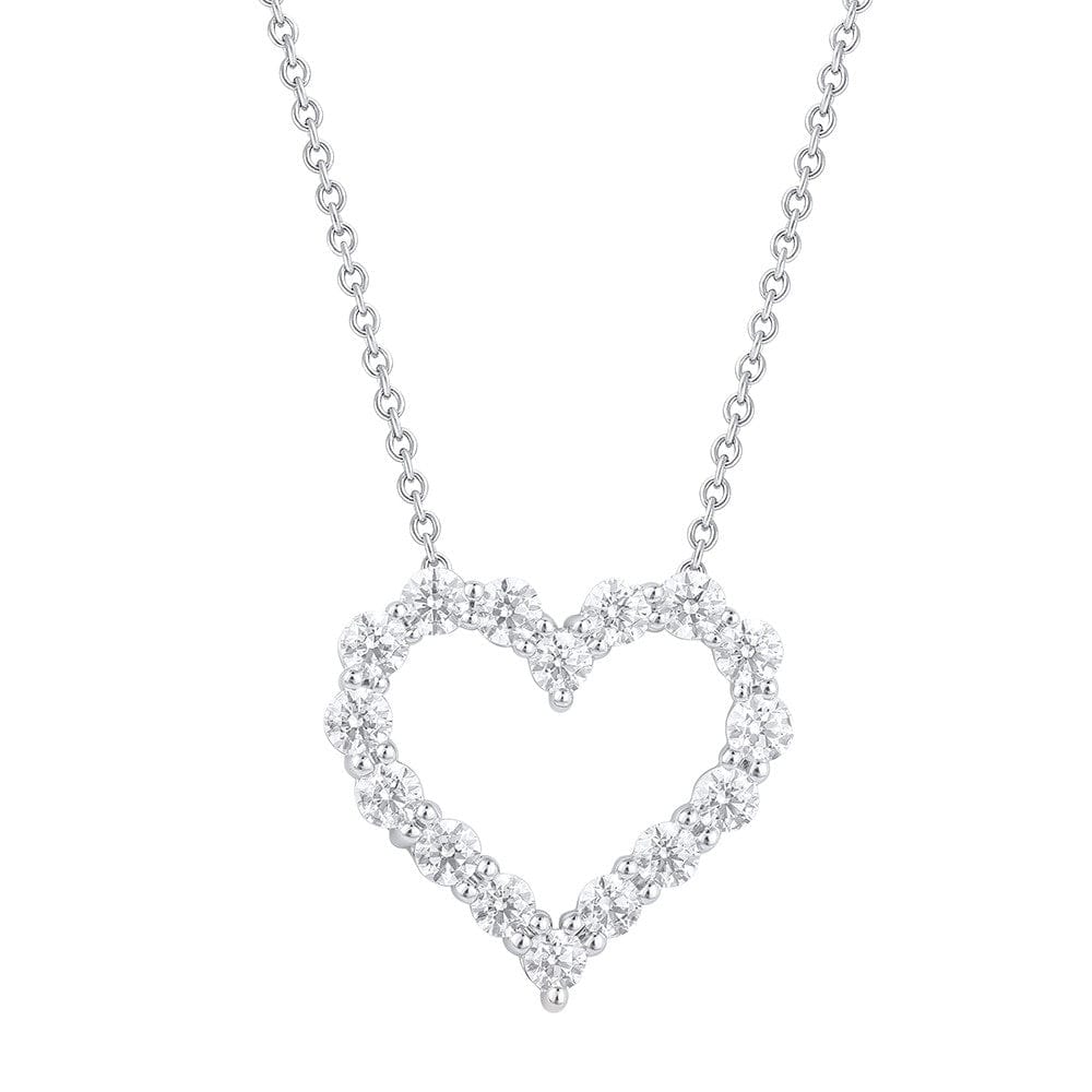 2 Carat Round Lab Grown Diamond Heart Pendant Necklace In Sterling Silver - Image 3