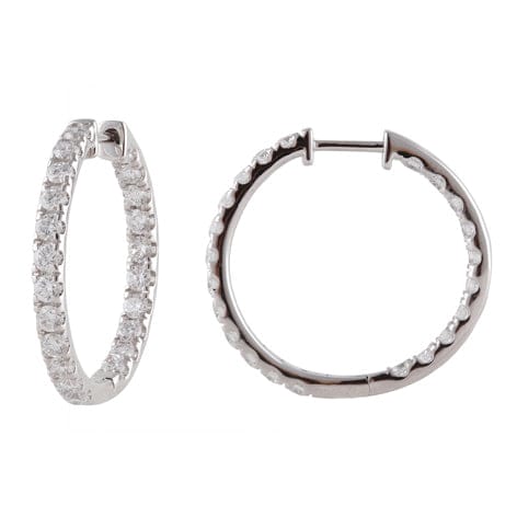 2 Carat Lab Grown Inside Out Diamond Hoop Earrings In Sterling Silver