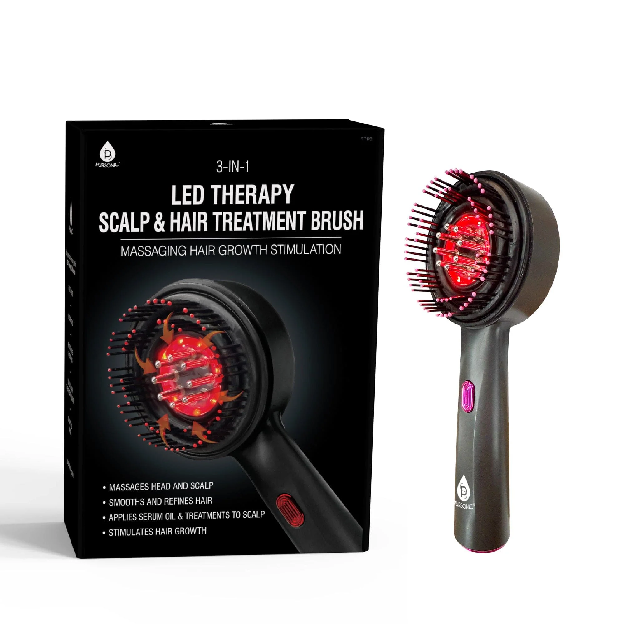 Pursonic 3 In 1 LED Therapy Scalp And Hair Treatment Brush - Image 5