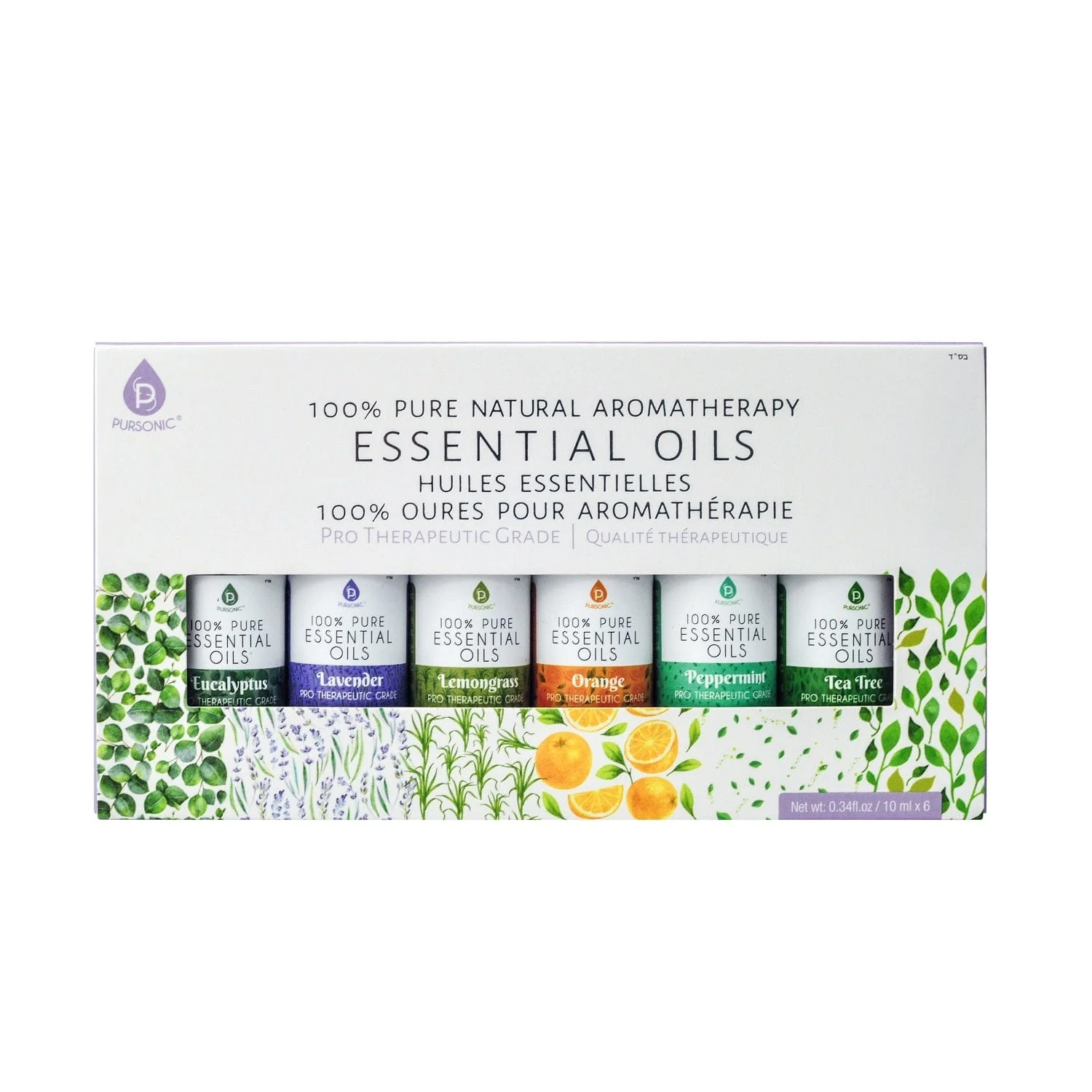 Pursonic 6 Pack Pure Essential Aromatherapy Oils