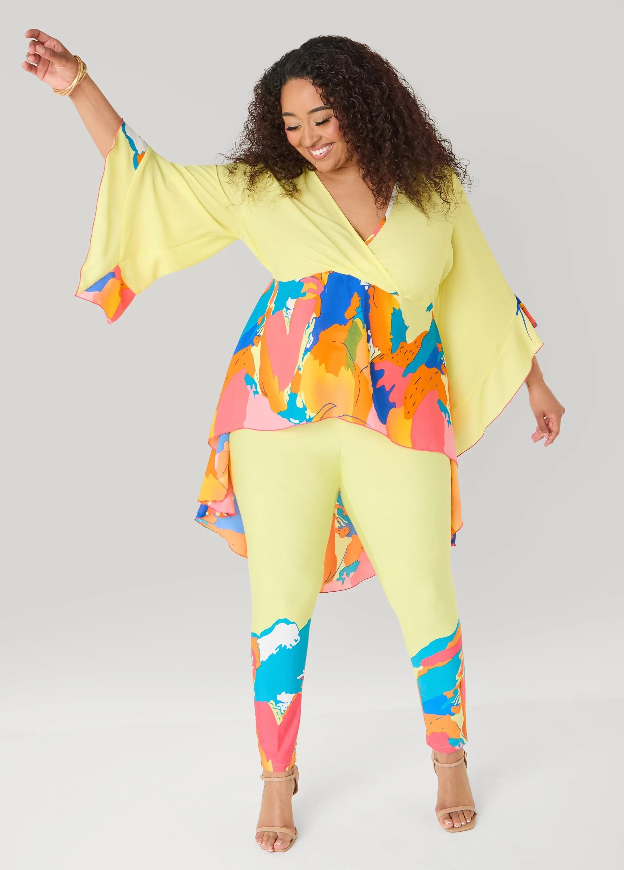 Abstract Print High Rise Leggings - Image 3