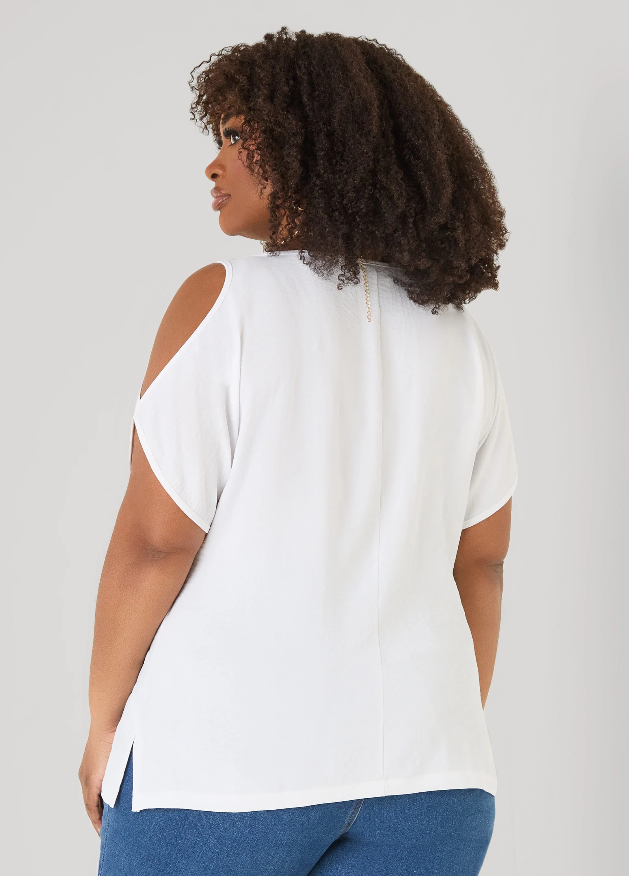 Textured Cold Shoulder Top - Image 15