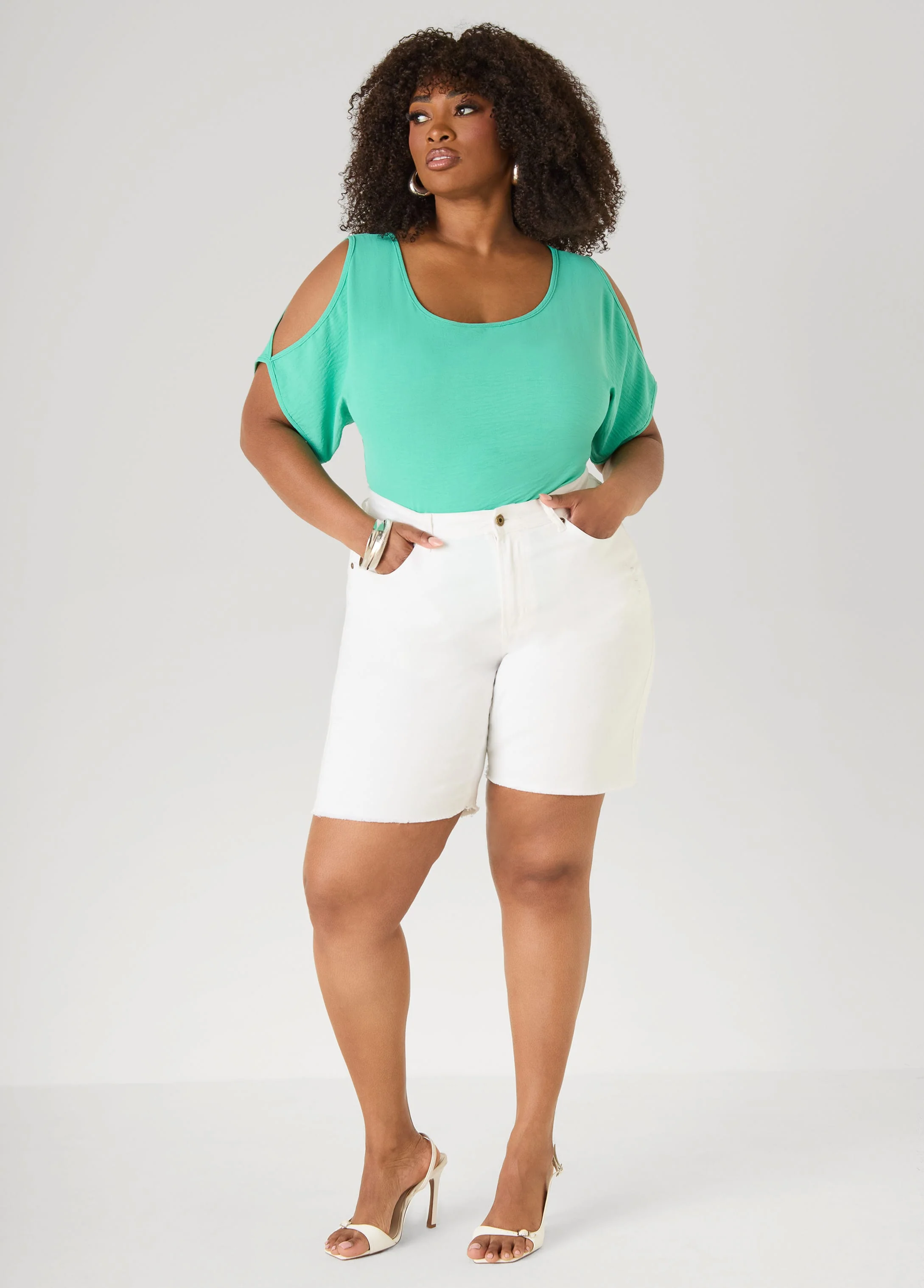 Textured Cold Shoulder Top - Image 20