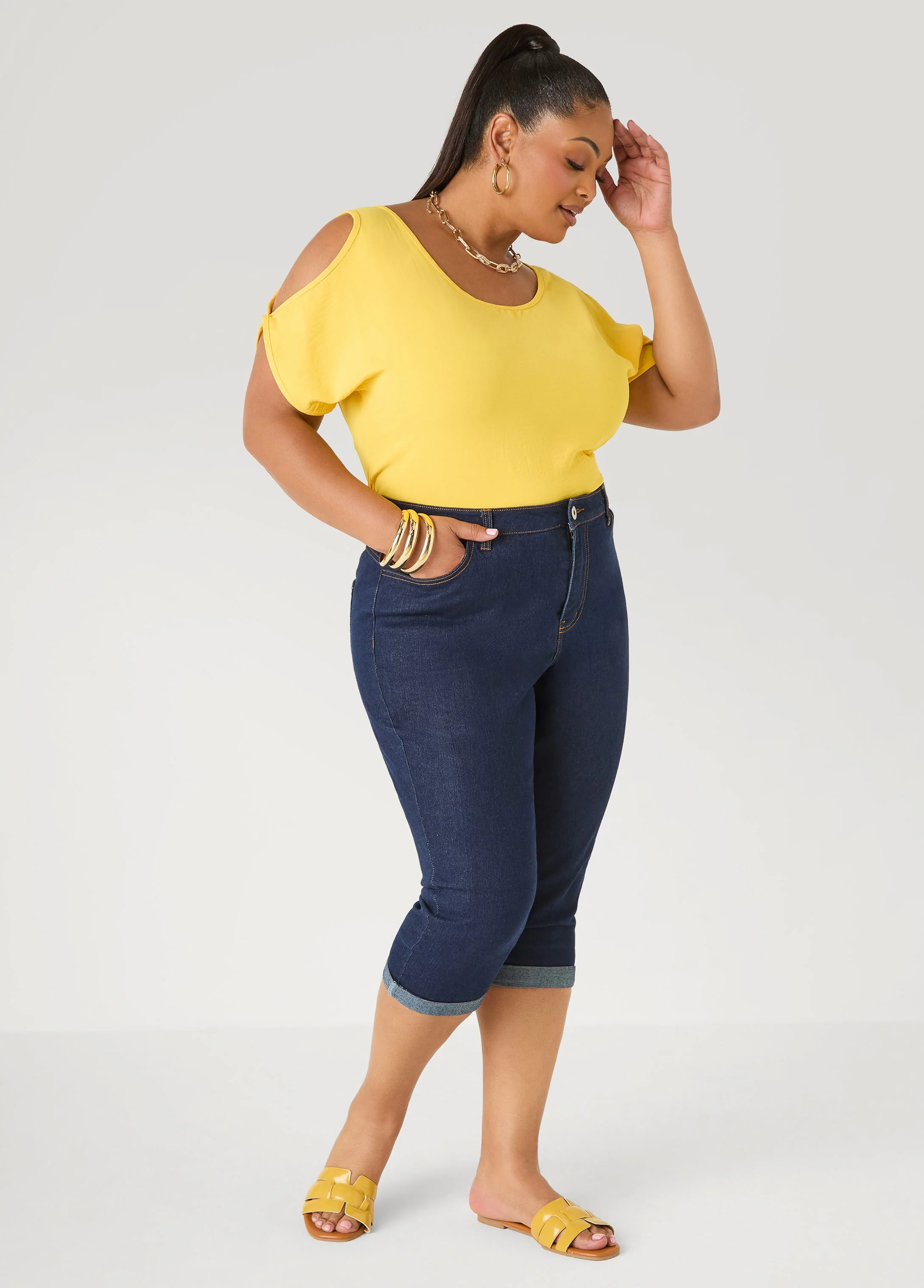 Textured Cold Shoulder Top - Image 4