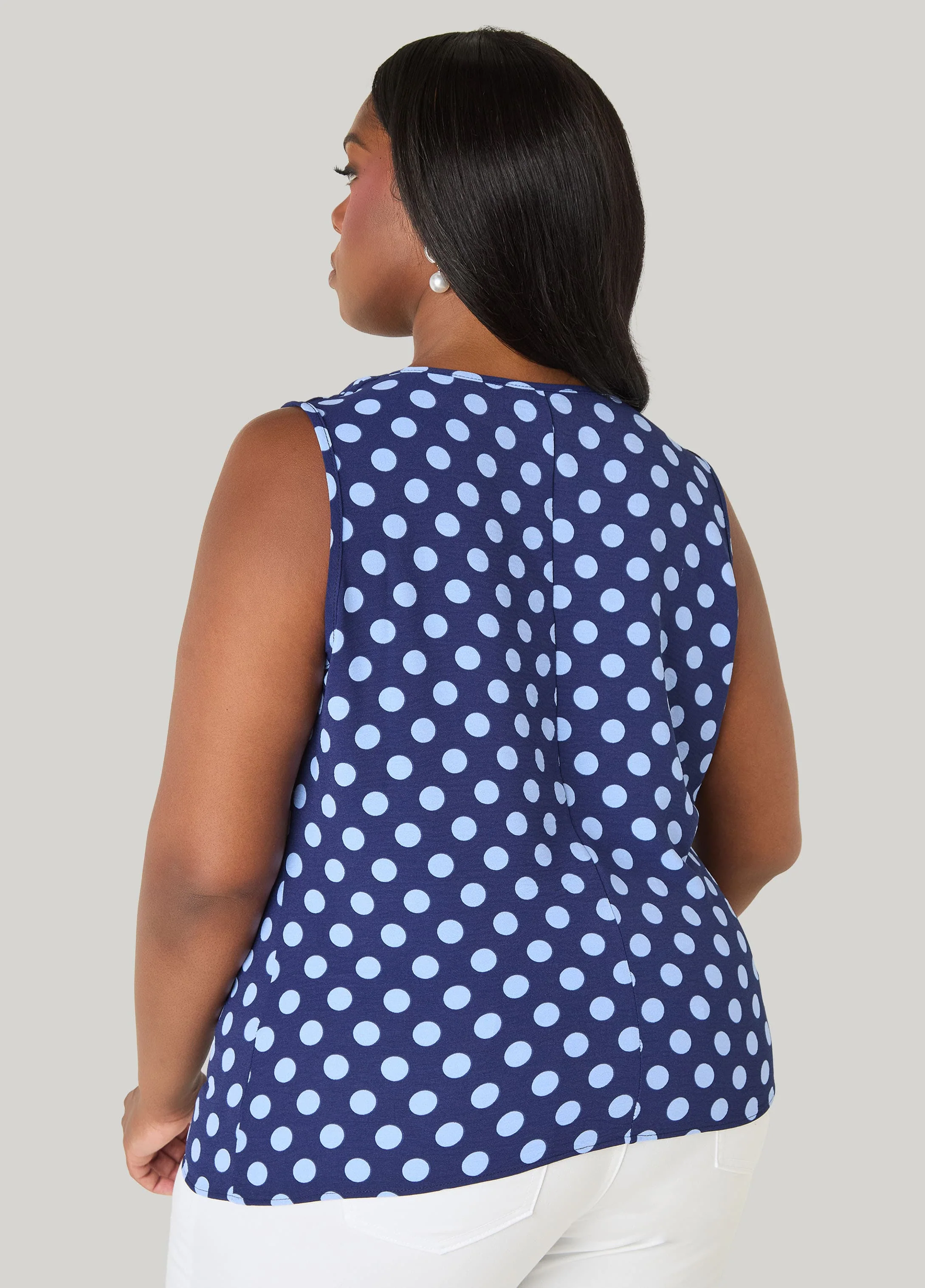 Polka Dot Cowl Neck Top - Image 2
