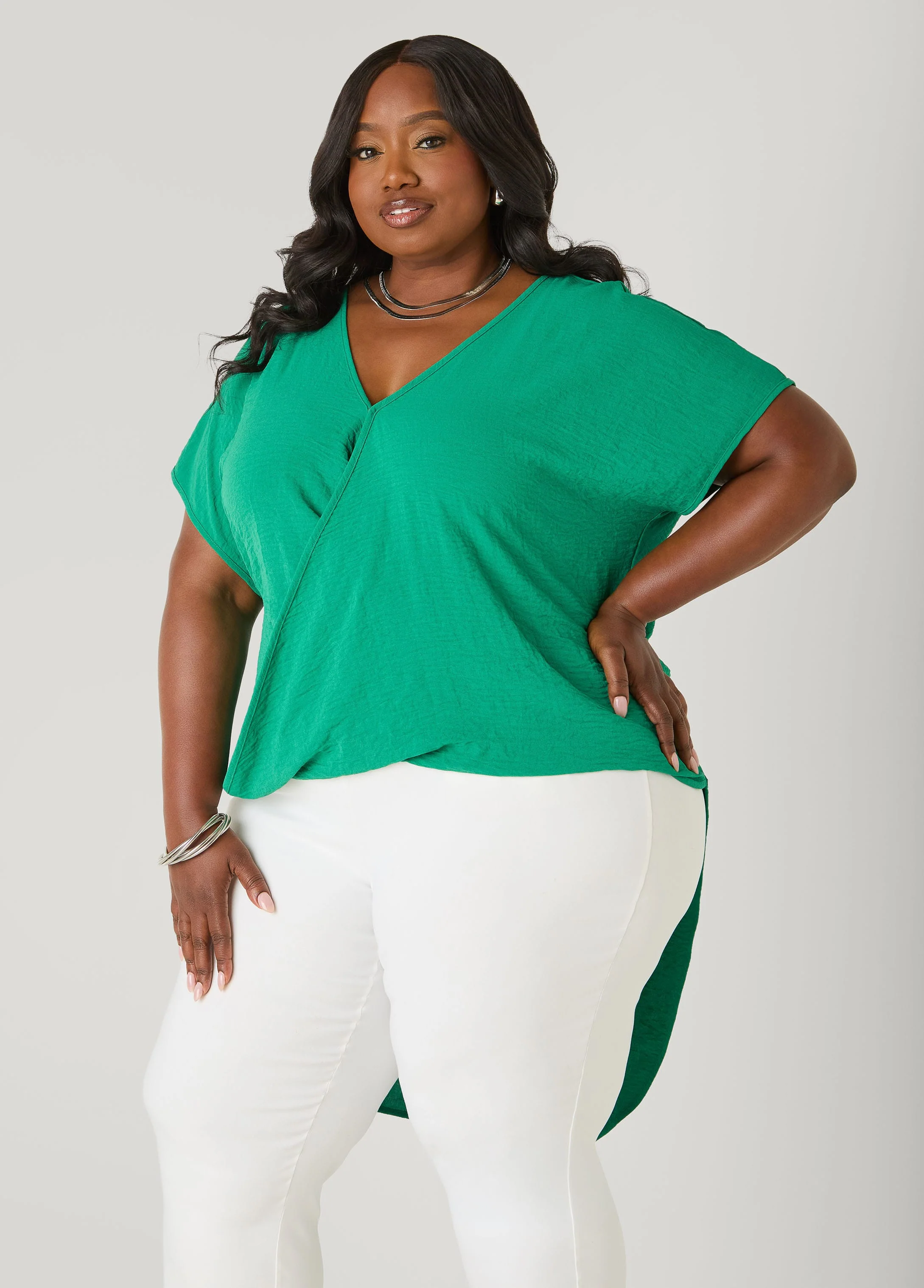 Faux Wrap Hi Low Top - Image 5