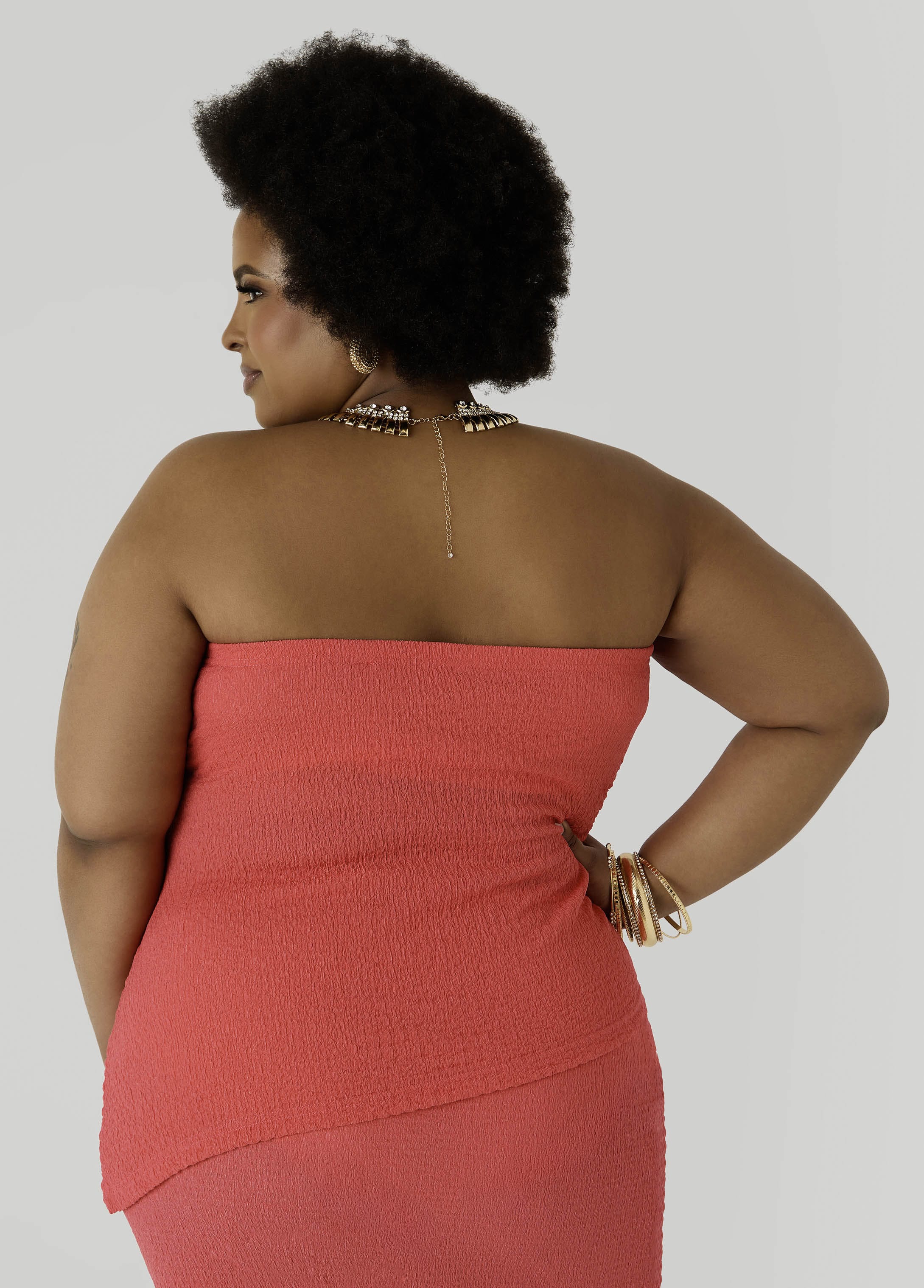 Textured Asymmetric Tube Top - Image 2
