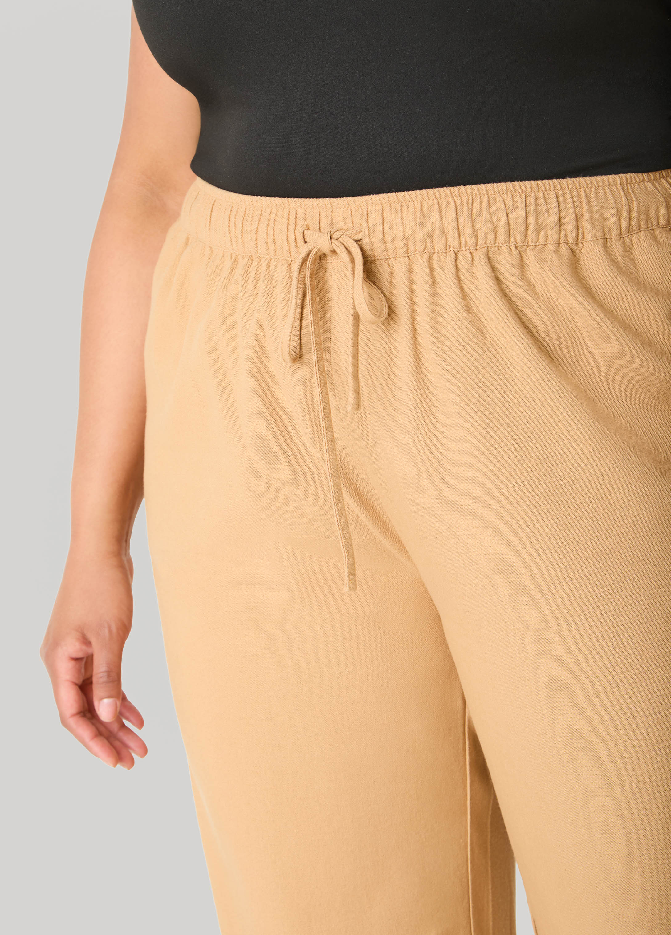 Drawstring Linen Blend Pants - Image 14