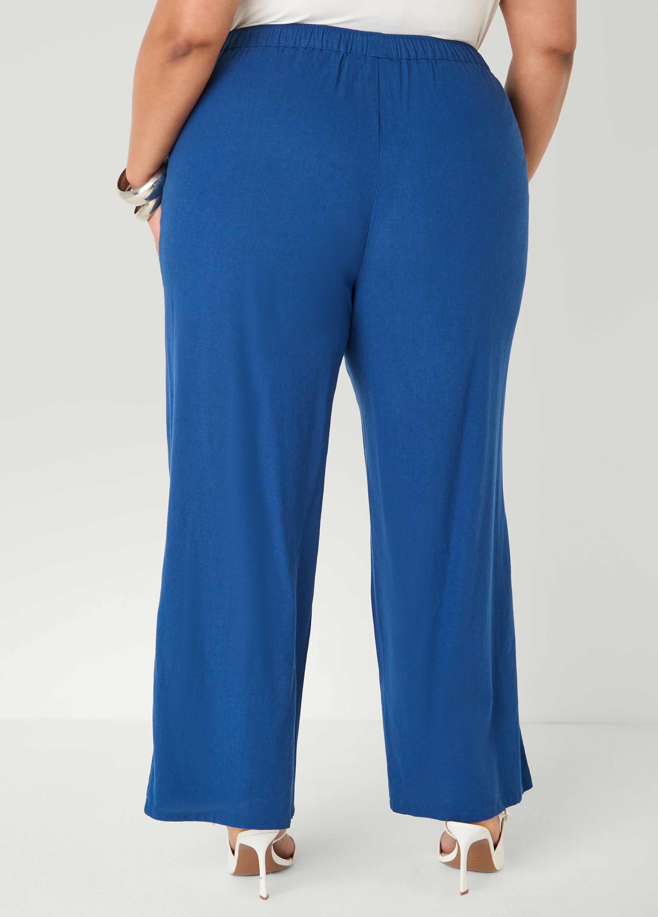 Drawstring Linen Blend Pants - Image 6