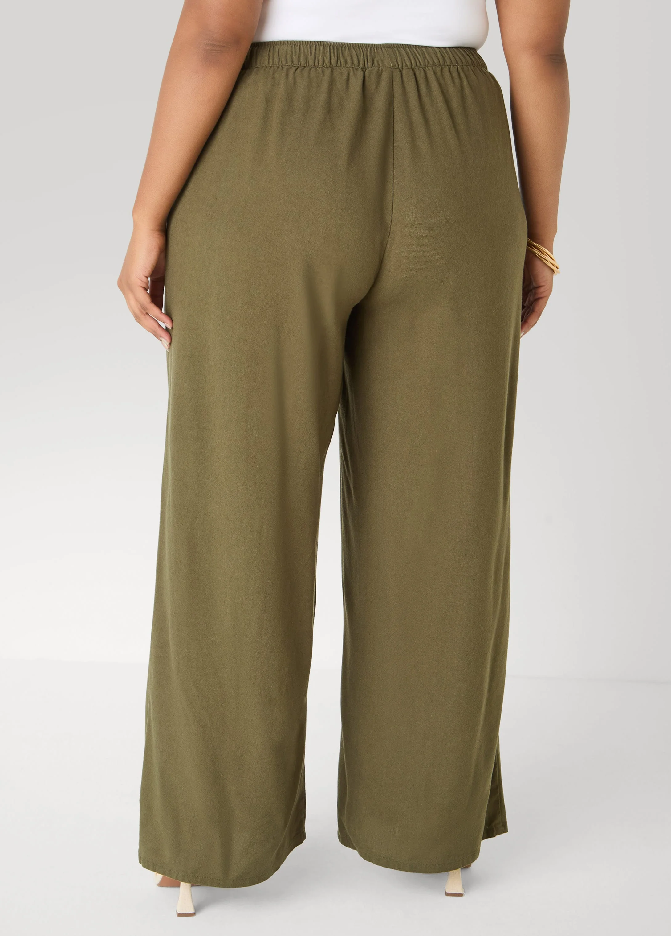 Drawstring Linen Blend Pants - Image 9