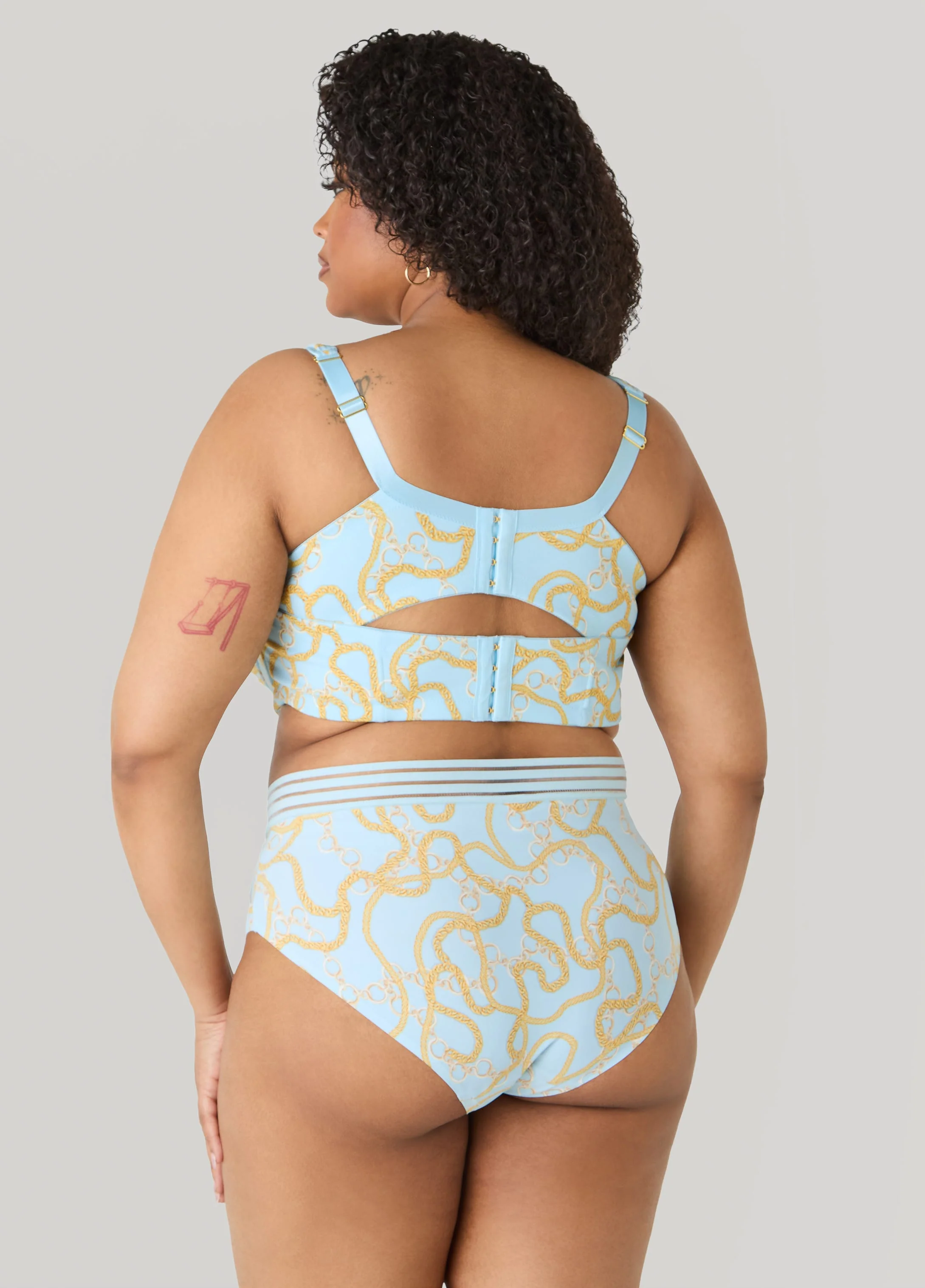 Chain Print Plunge Butterfly Bra - Image 2