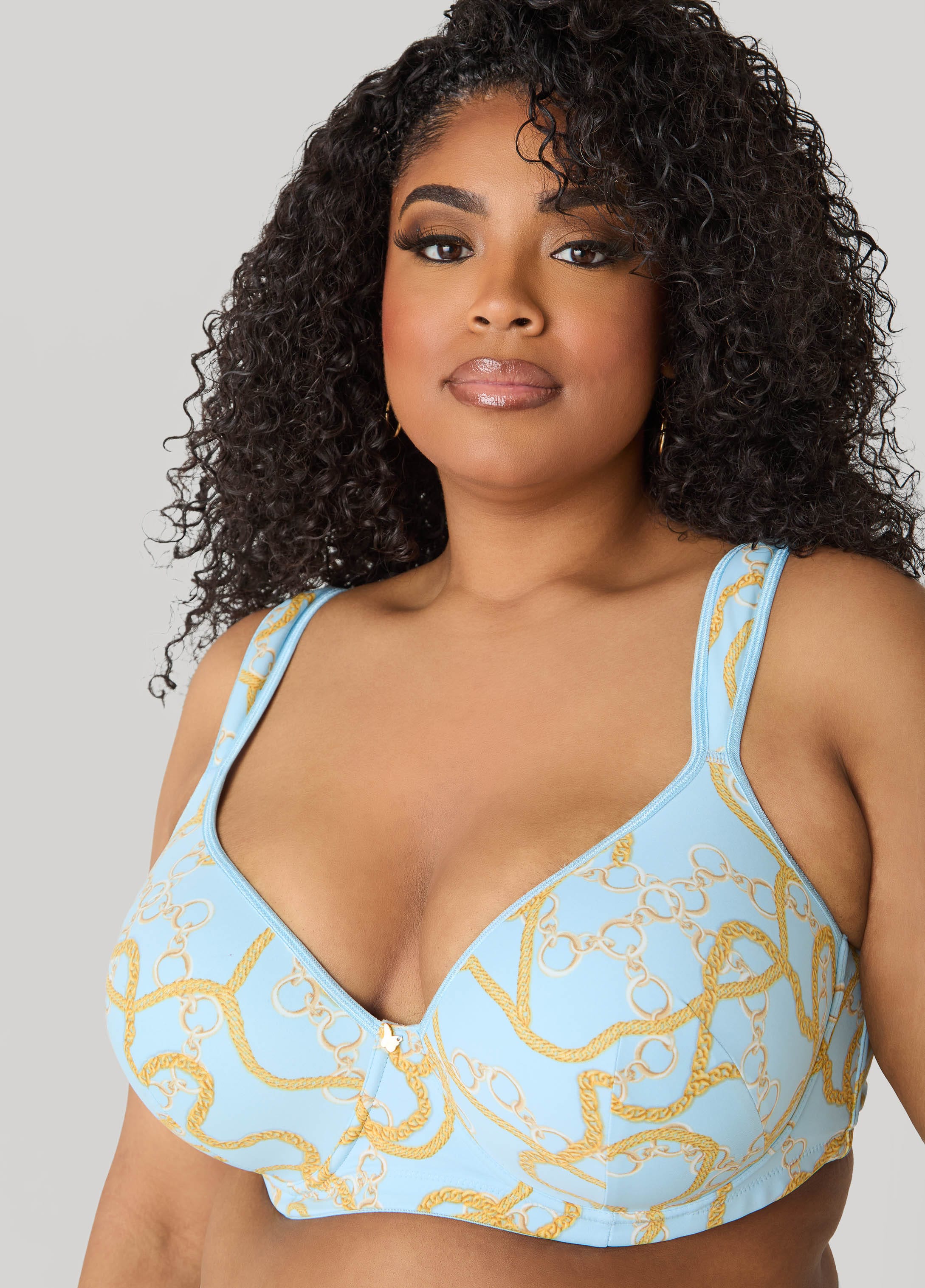 Chain Print Plunge Butterfly Bra - Image 4