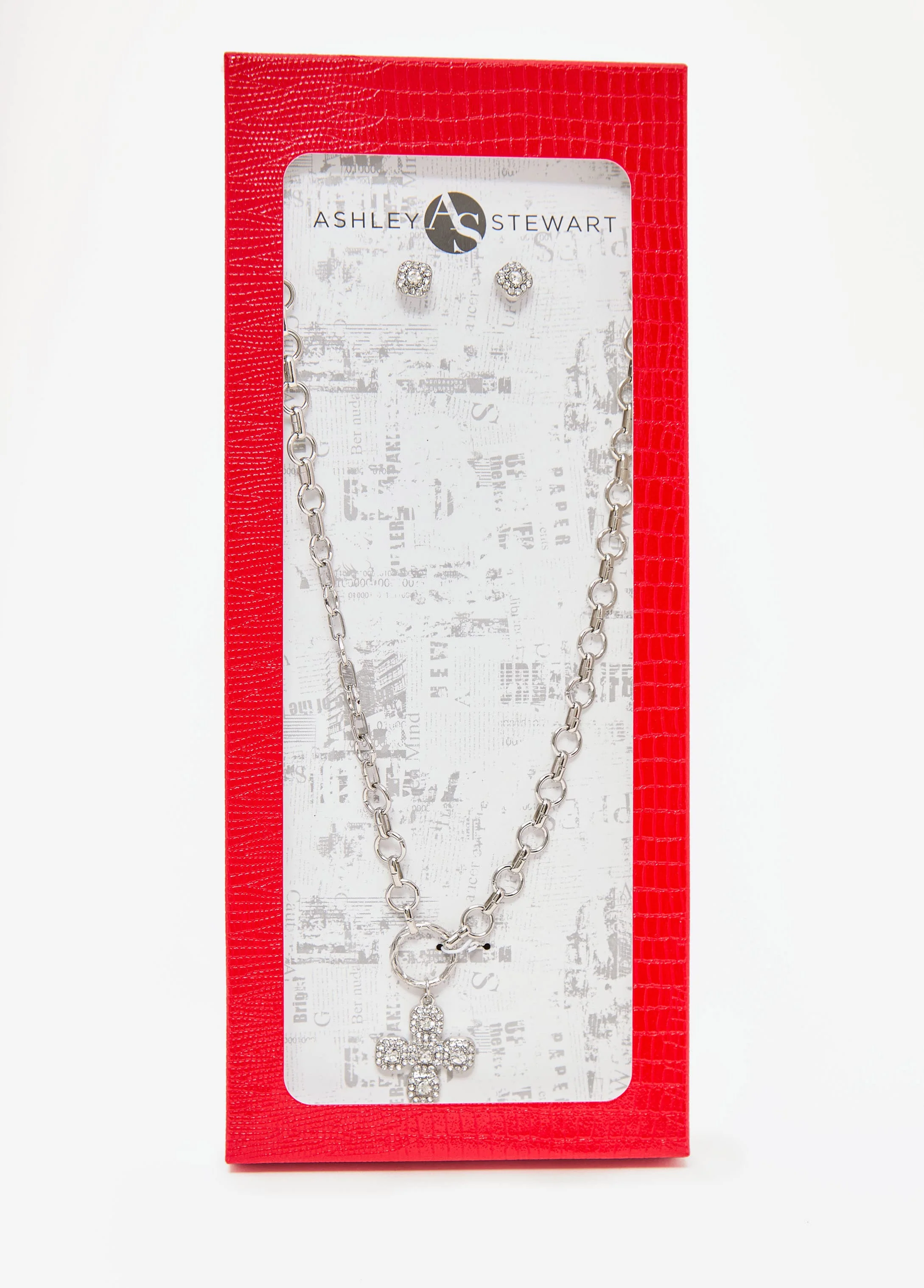Crystal Cross Necklace Box Set