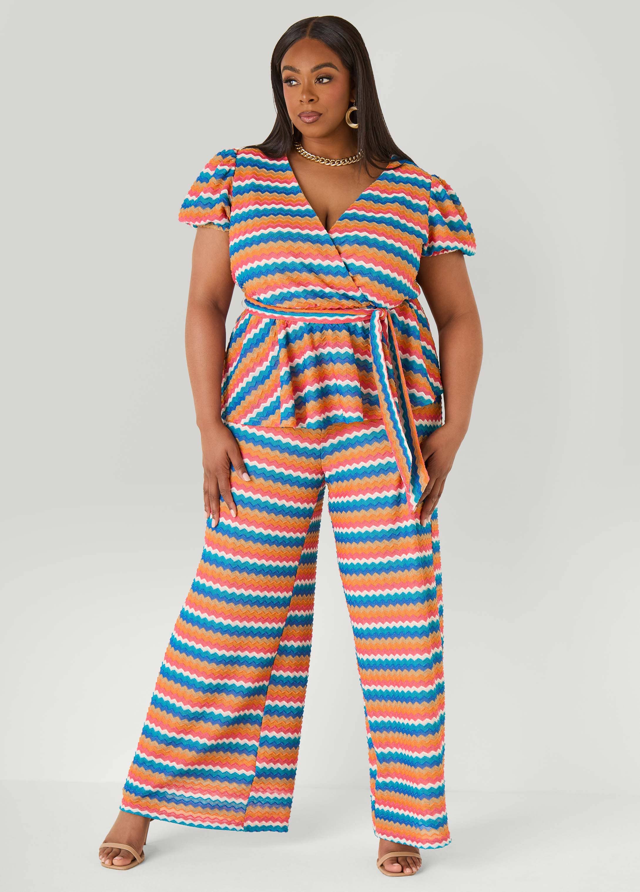 Chevron Knit Wide Leg Pants - Image 3