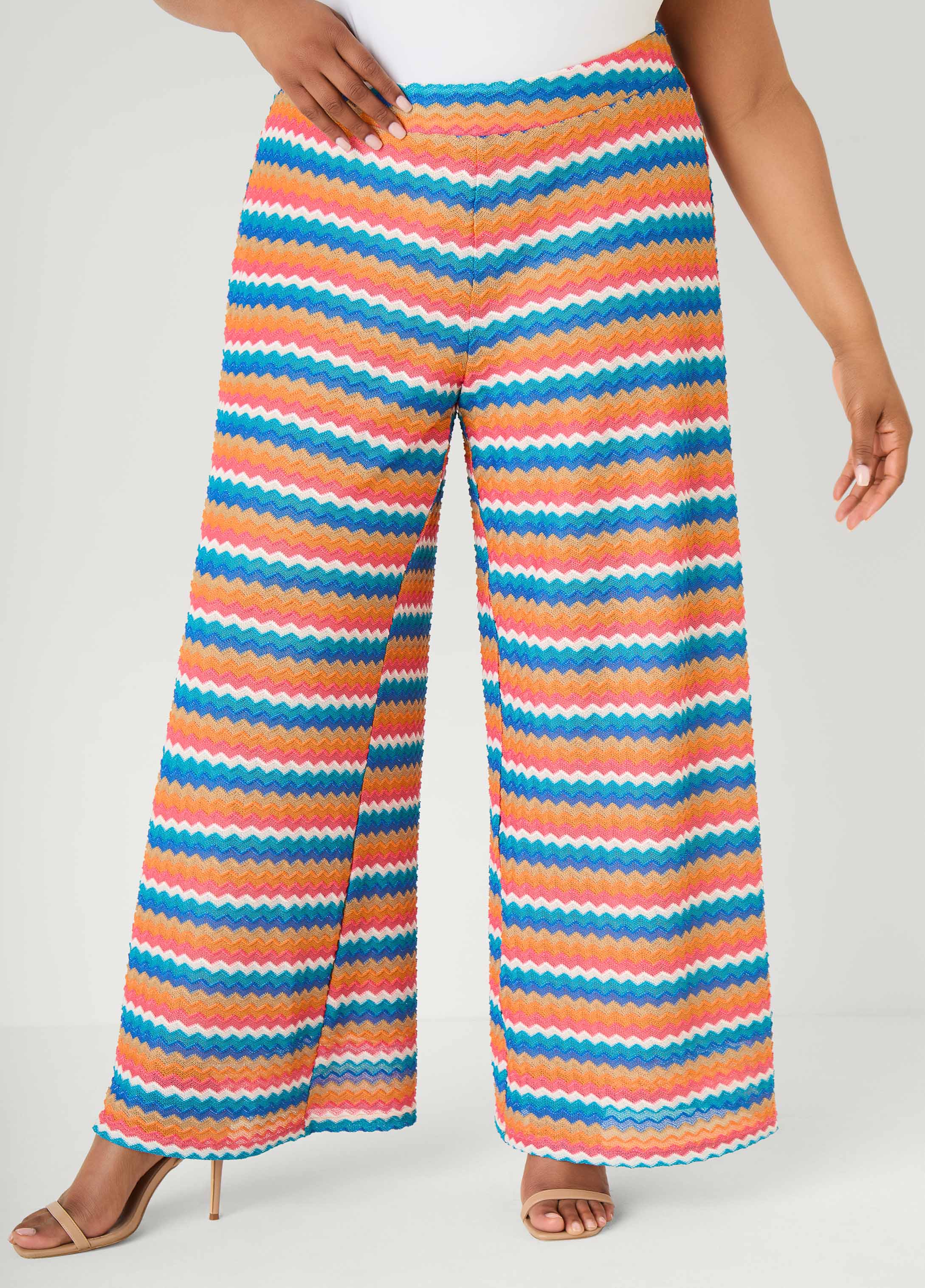 Chevron Knit Wide Leg Pants - Image 4