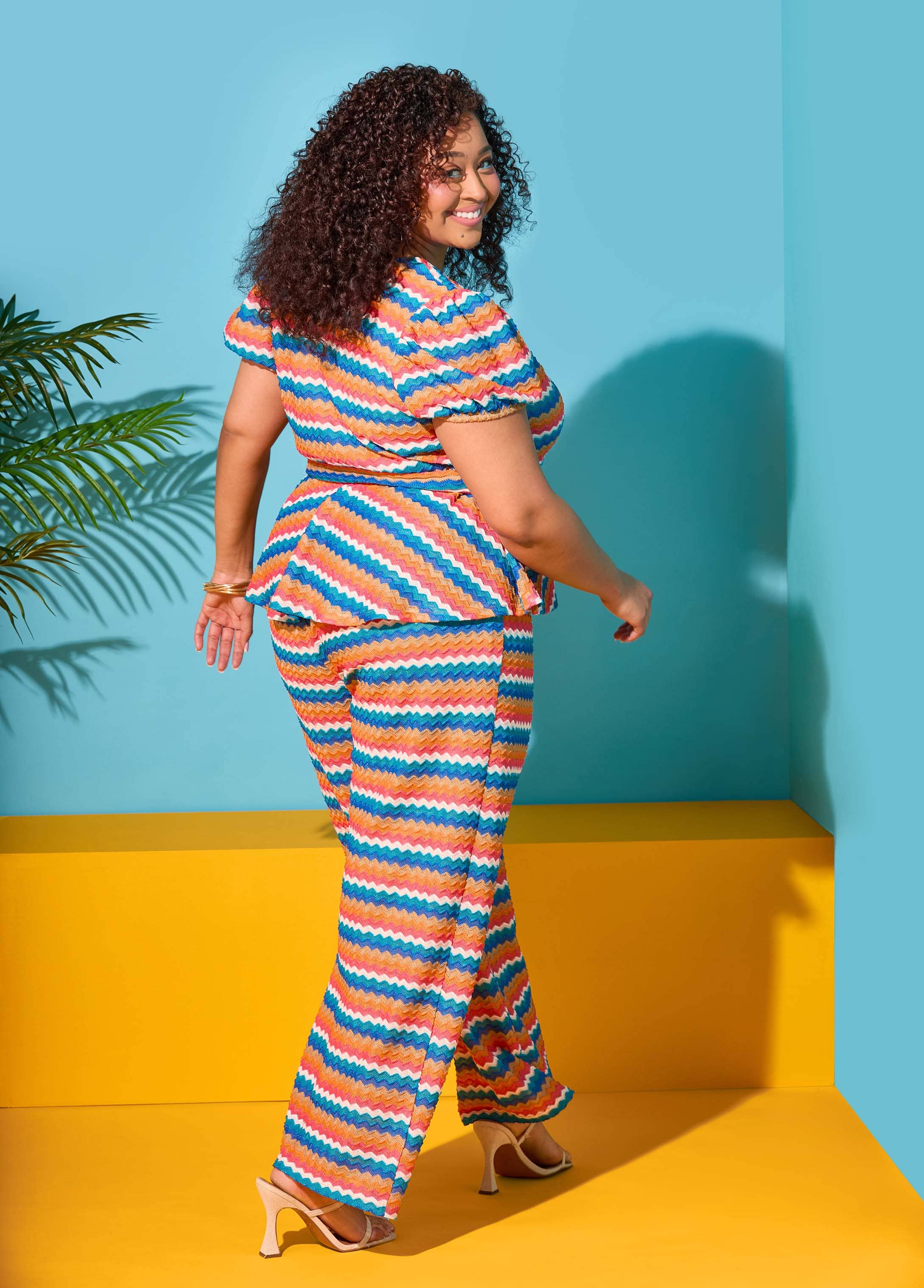 Chevron Knit Wide Leg Pants - Image 5
