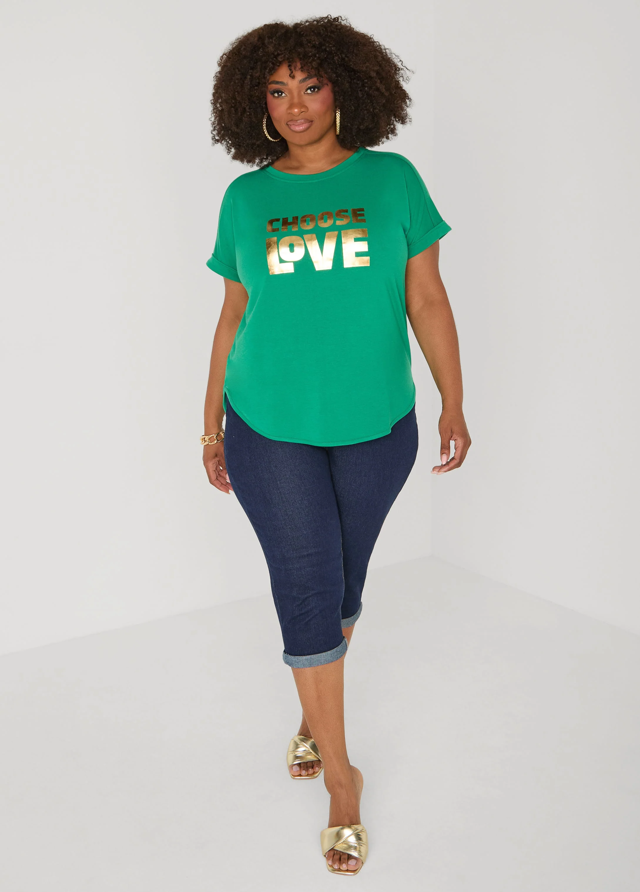 Choose Love Metallic Graphic Tee - Image 3
