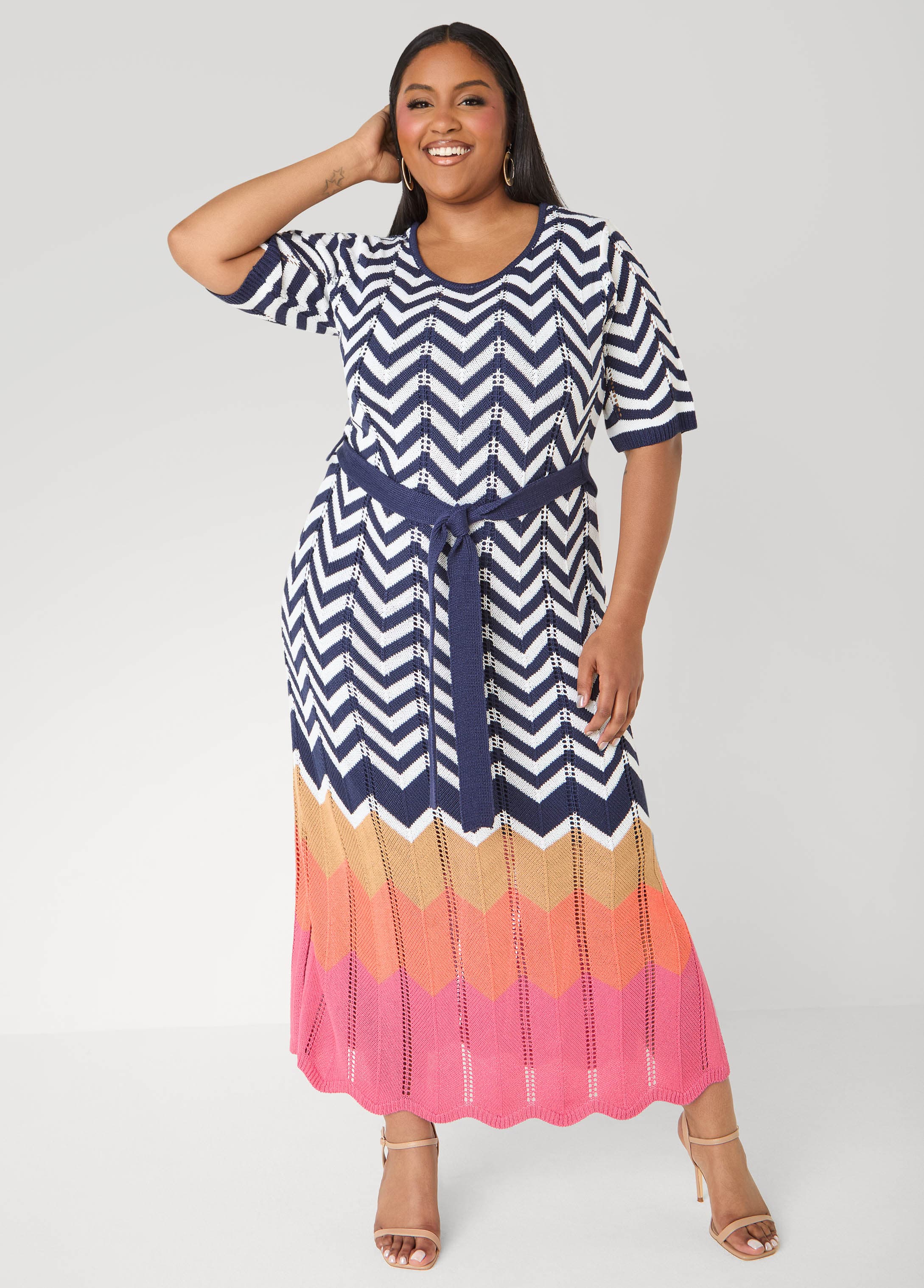 Zig Zag Pointelle Maxi Dress - Image 8