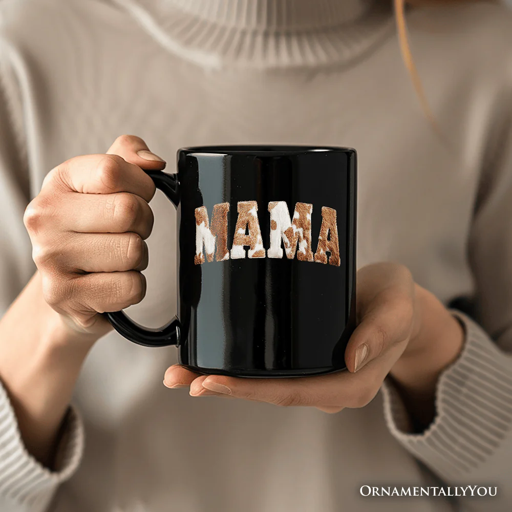 Cow Print Mama Ceramic Mug - Image 2