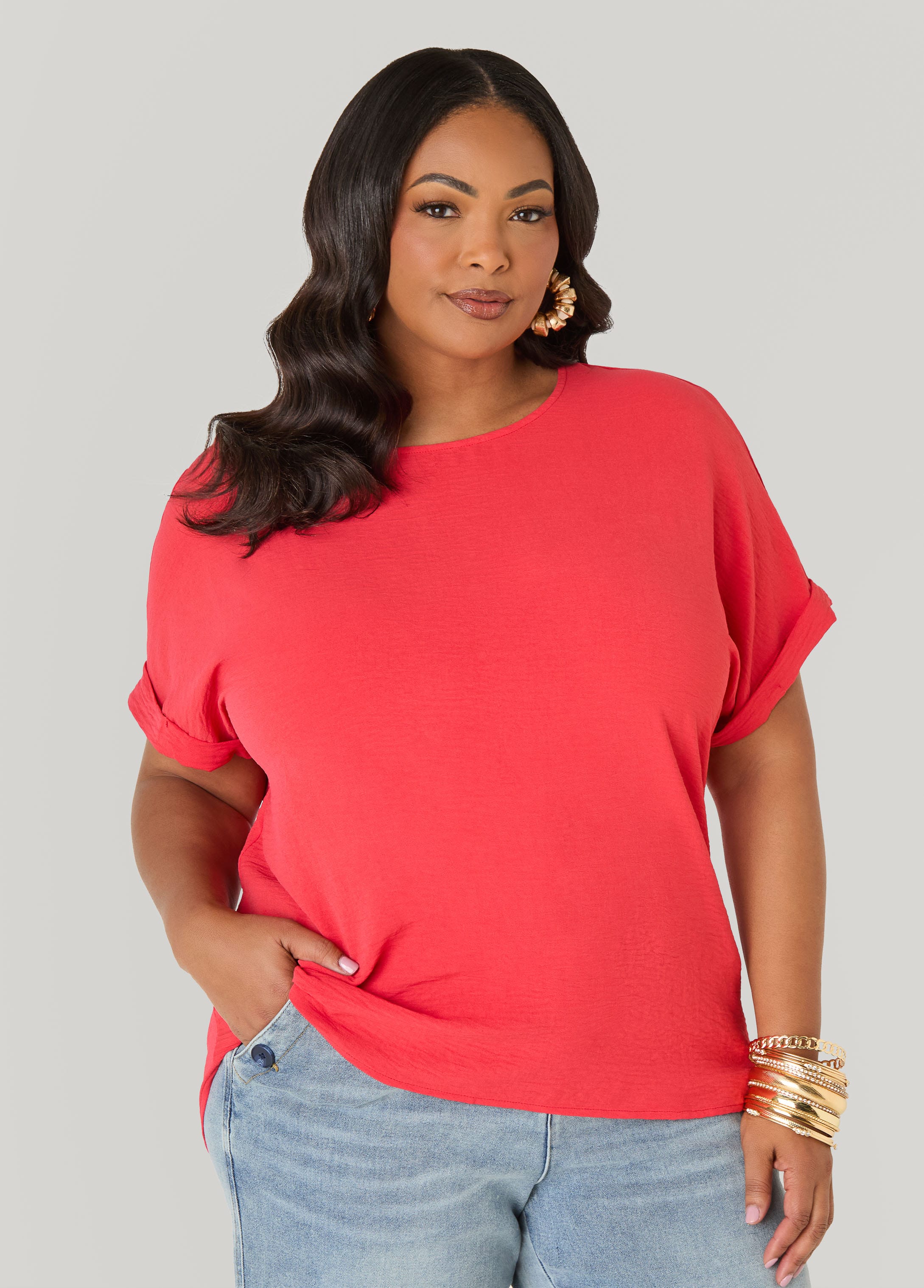 Cuffed Textured Top - Image 10