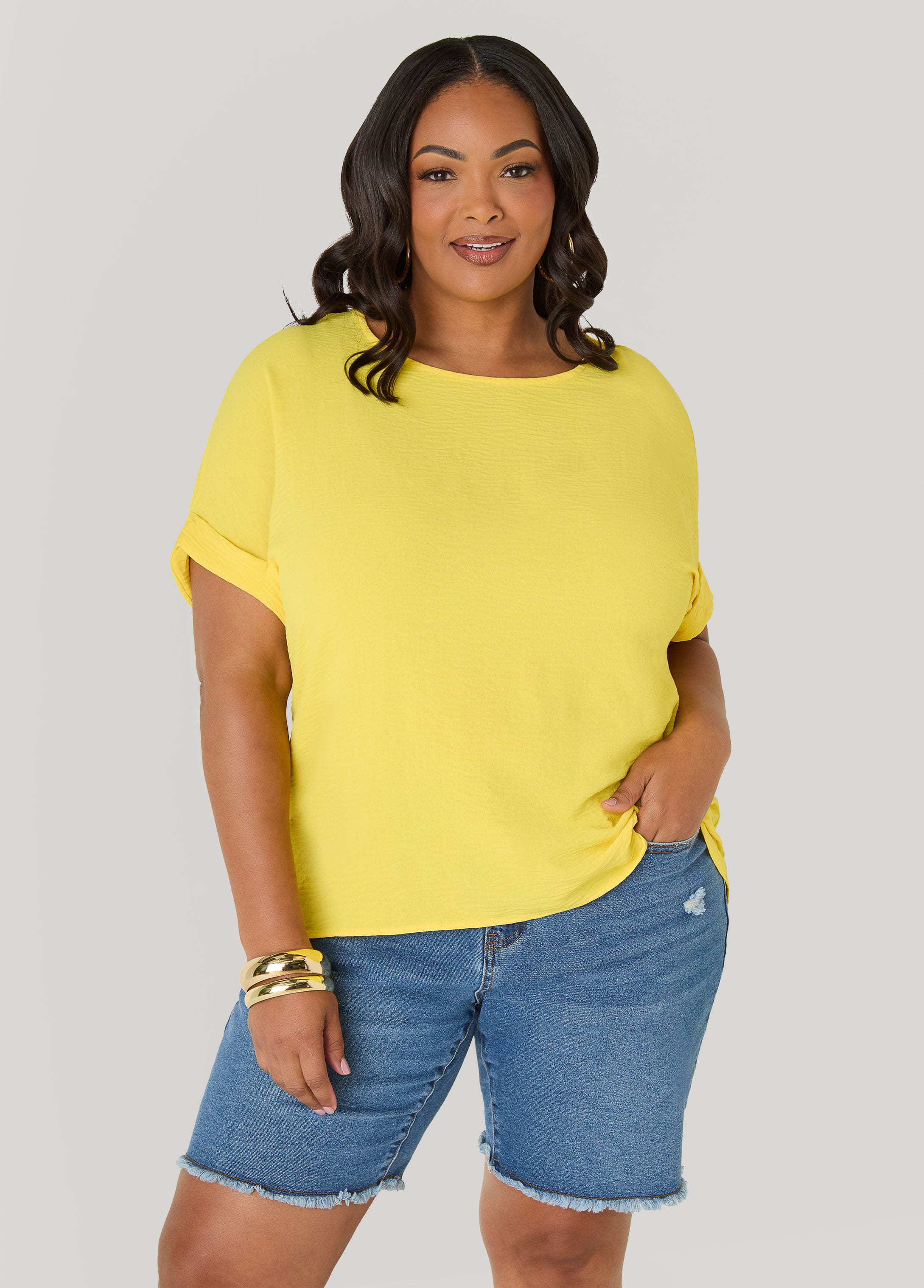 Cuffed Textured Top - Image 12