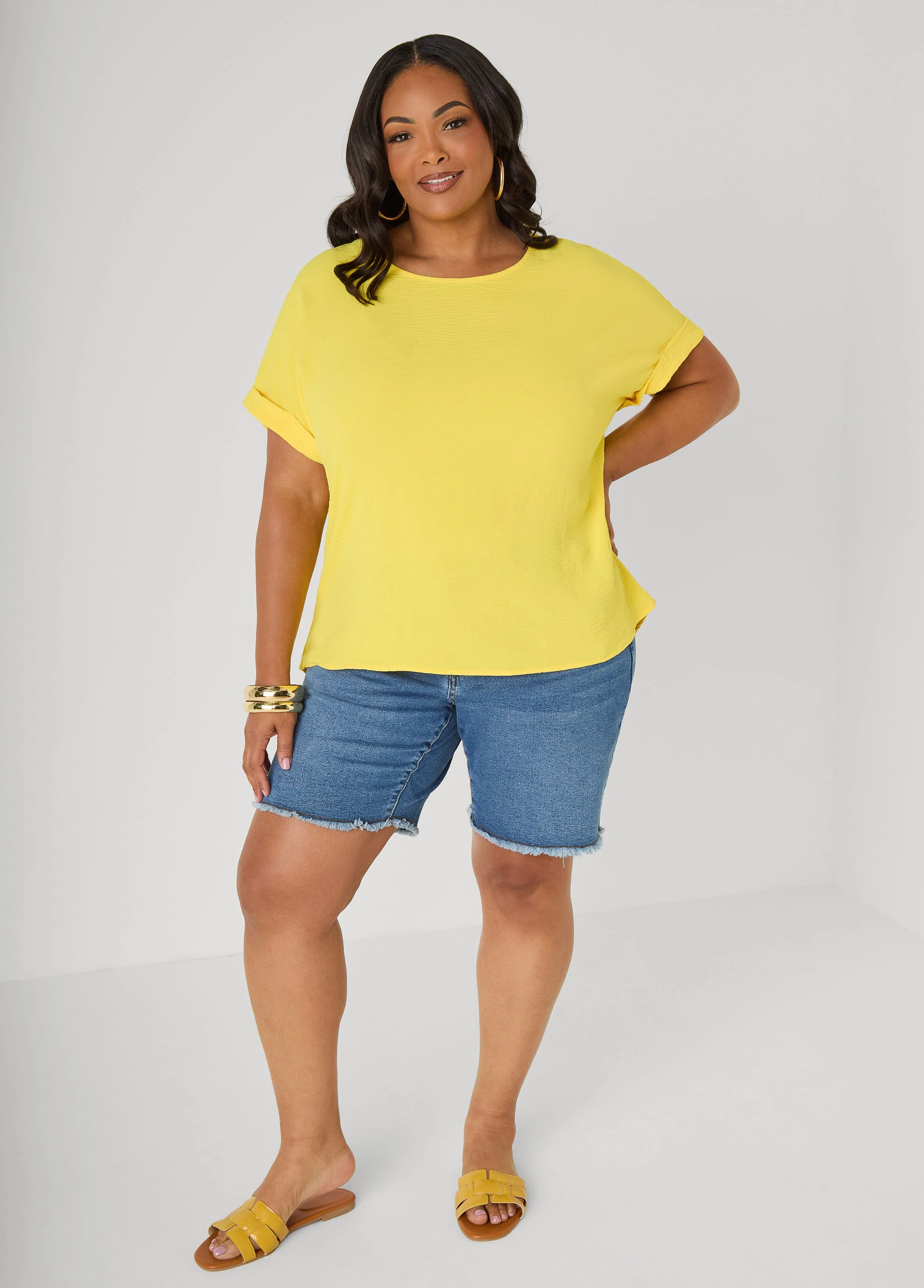 Cuffed Textured Top - Image 14