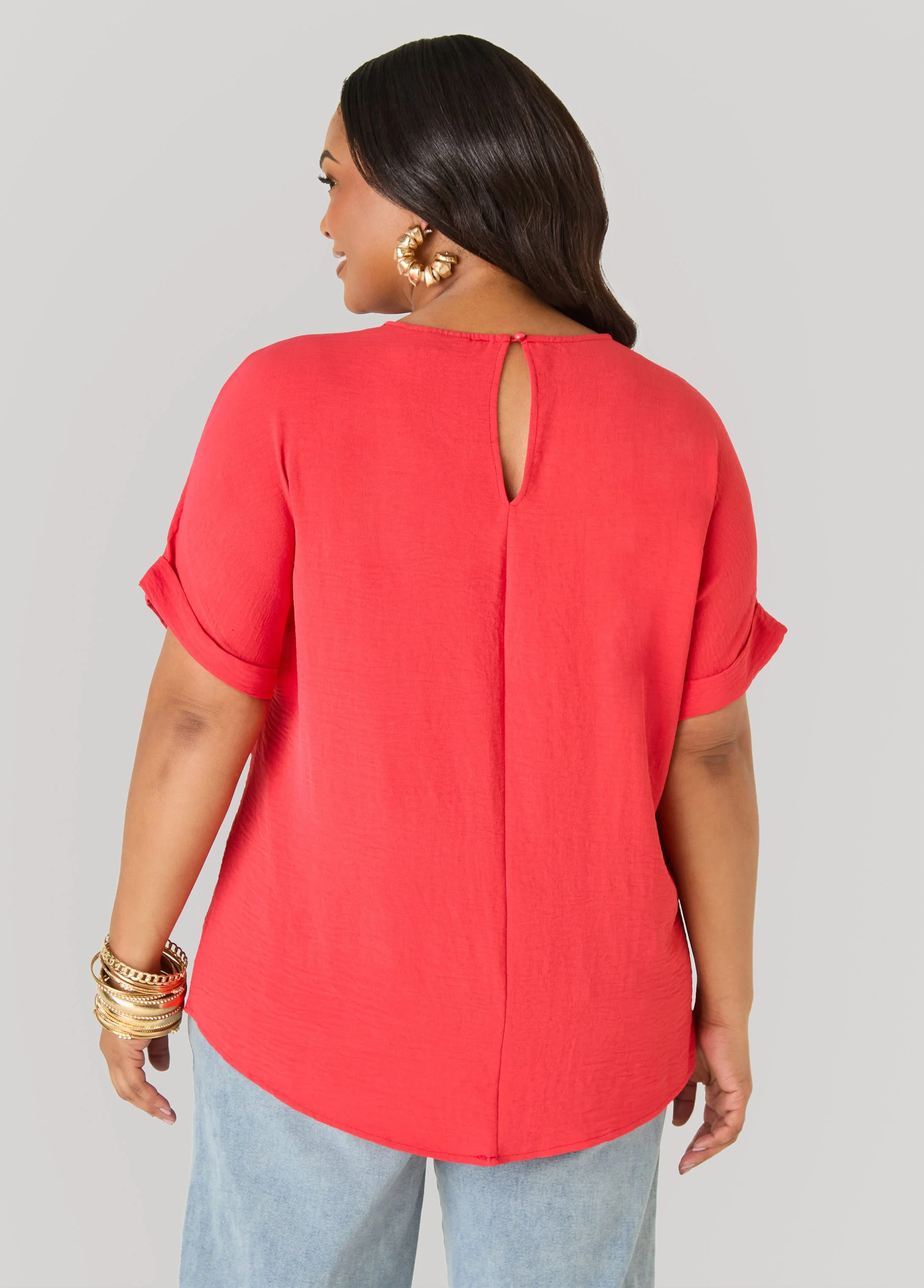Cuffed Textured Top - Image 9