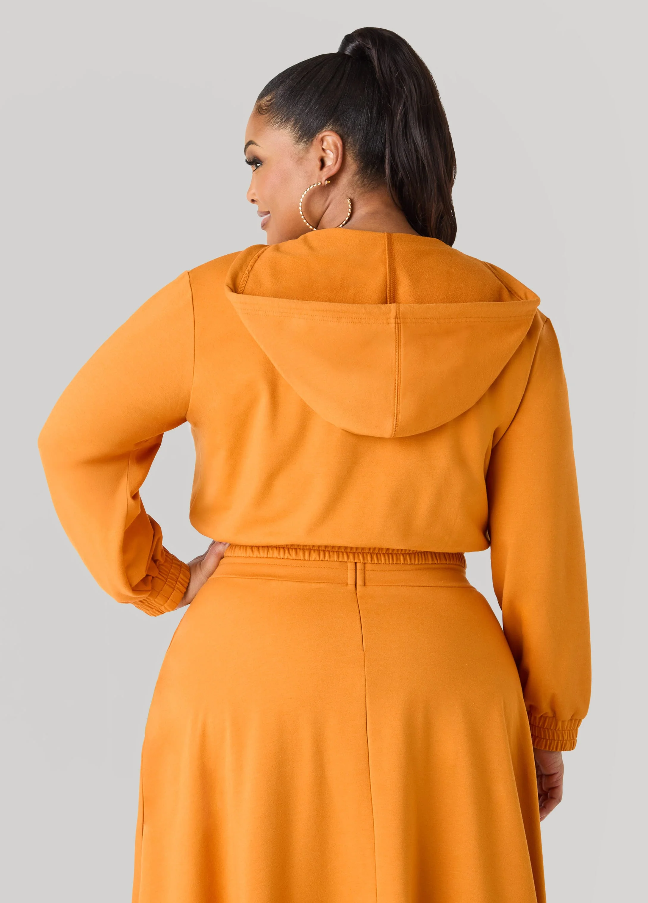 Faux Wrap Crop Hoodie - Image 5
