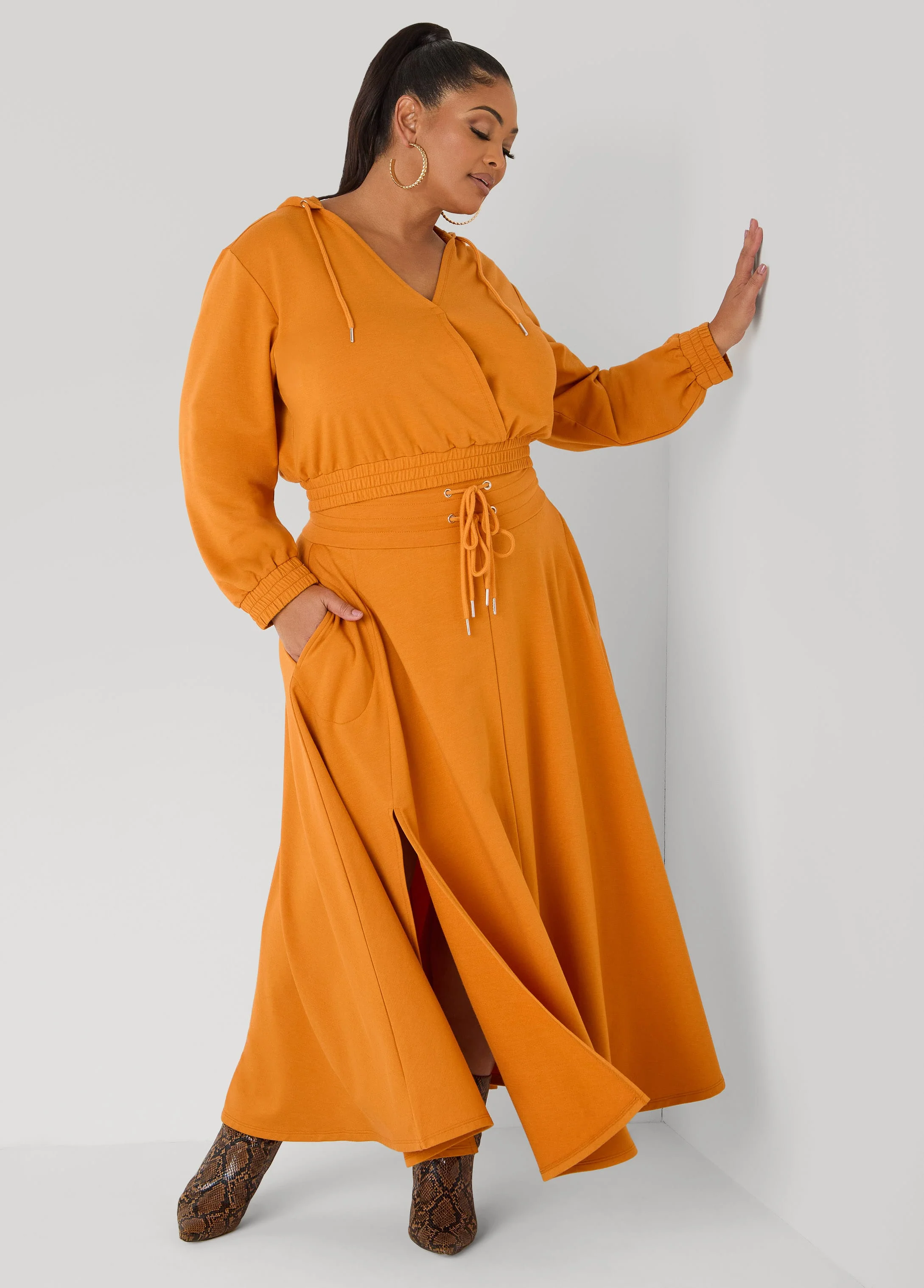 Faux Wrap Crop Hoodie - Image 8