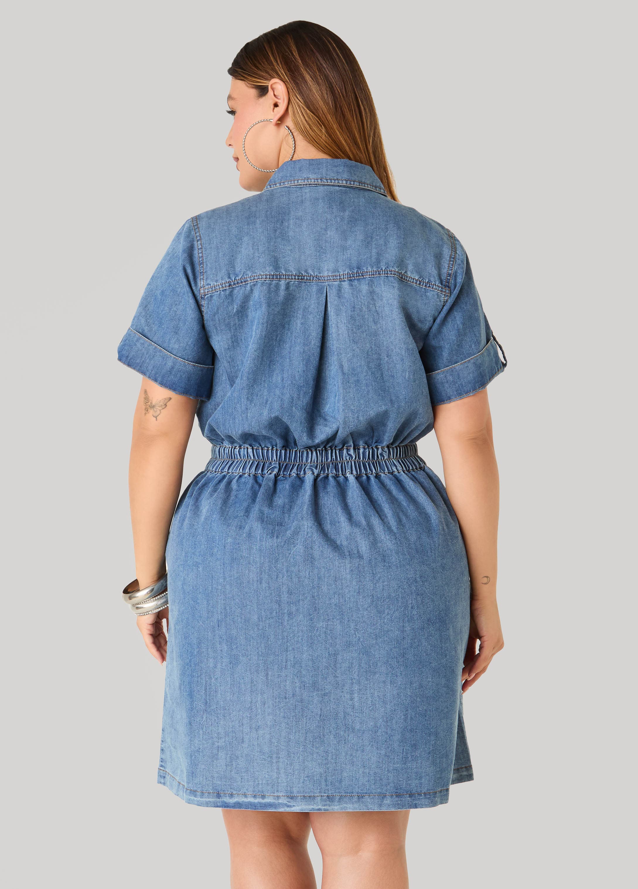 Stonewash Denim Cargo Dress - Image 2