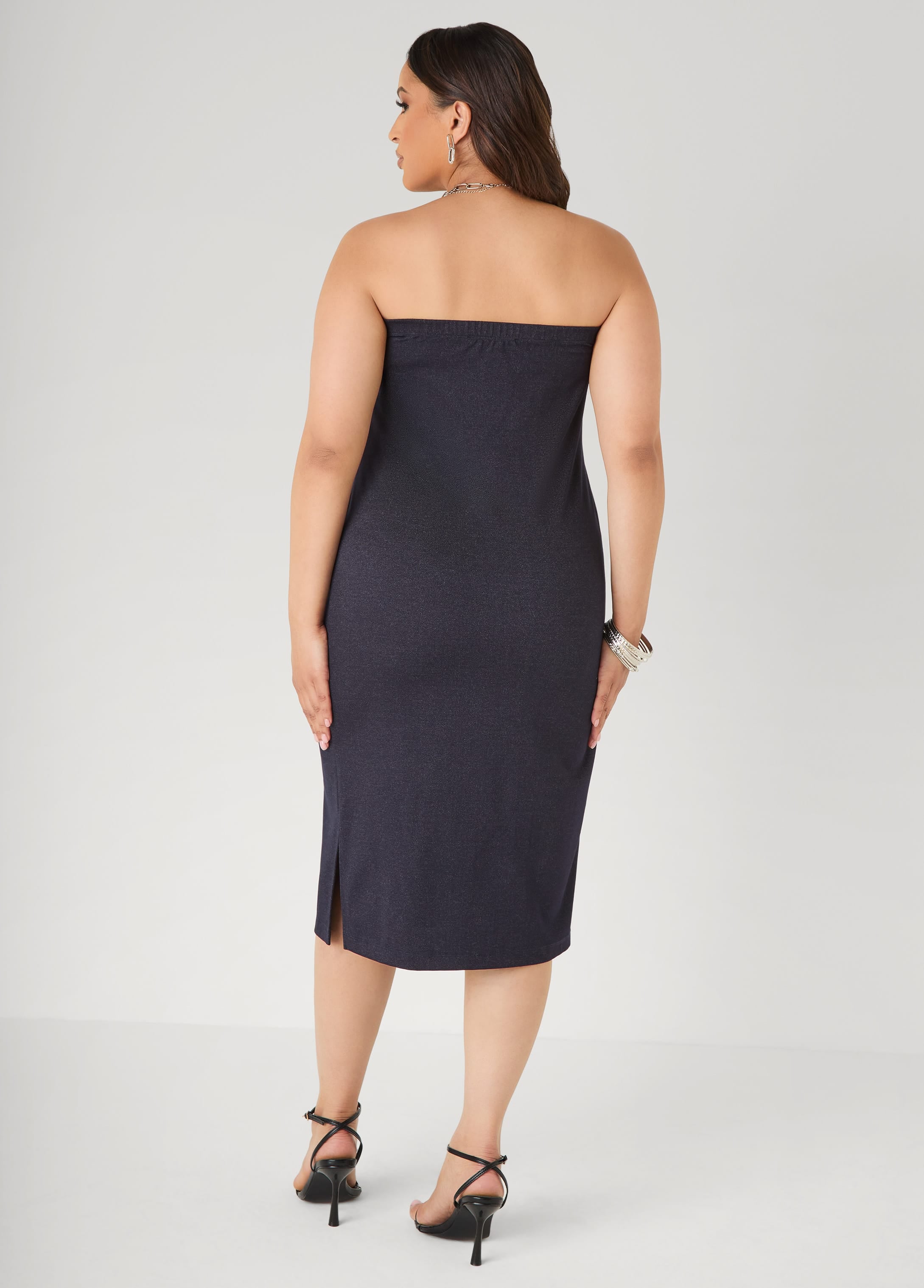 Denim Midi Tube Dress - Image 2