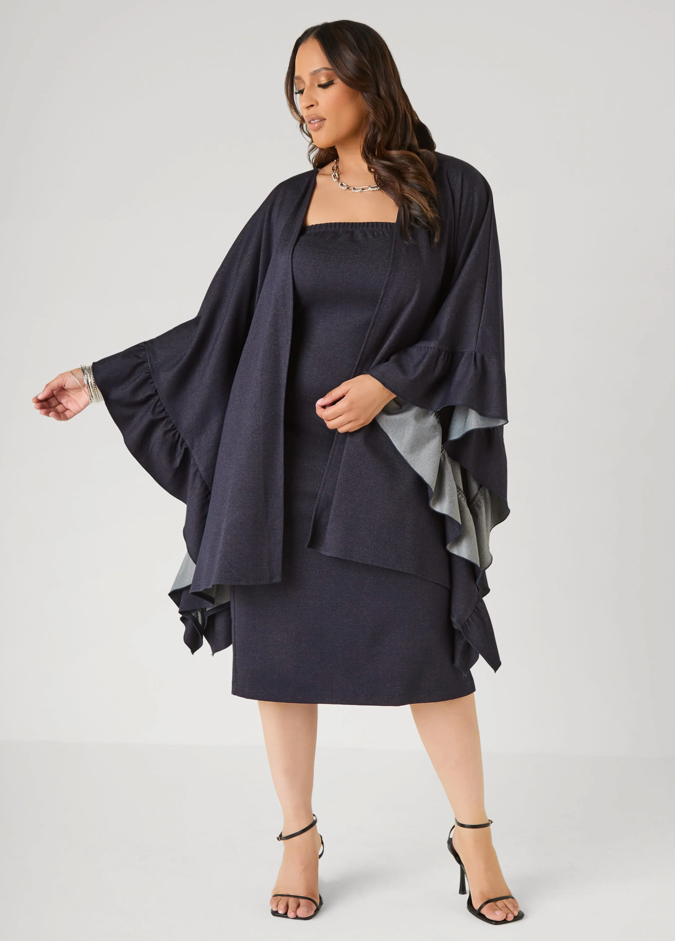 Denim Midi Tube Dress - Image 3