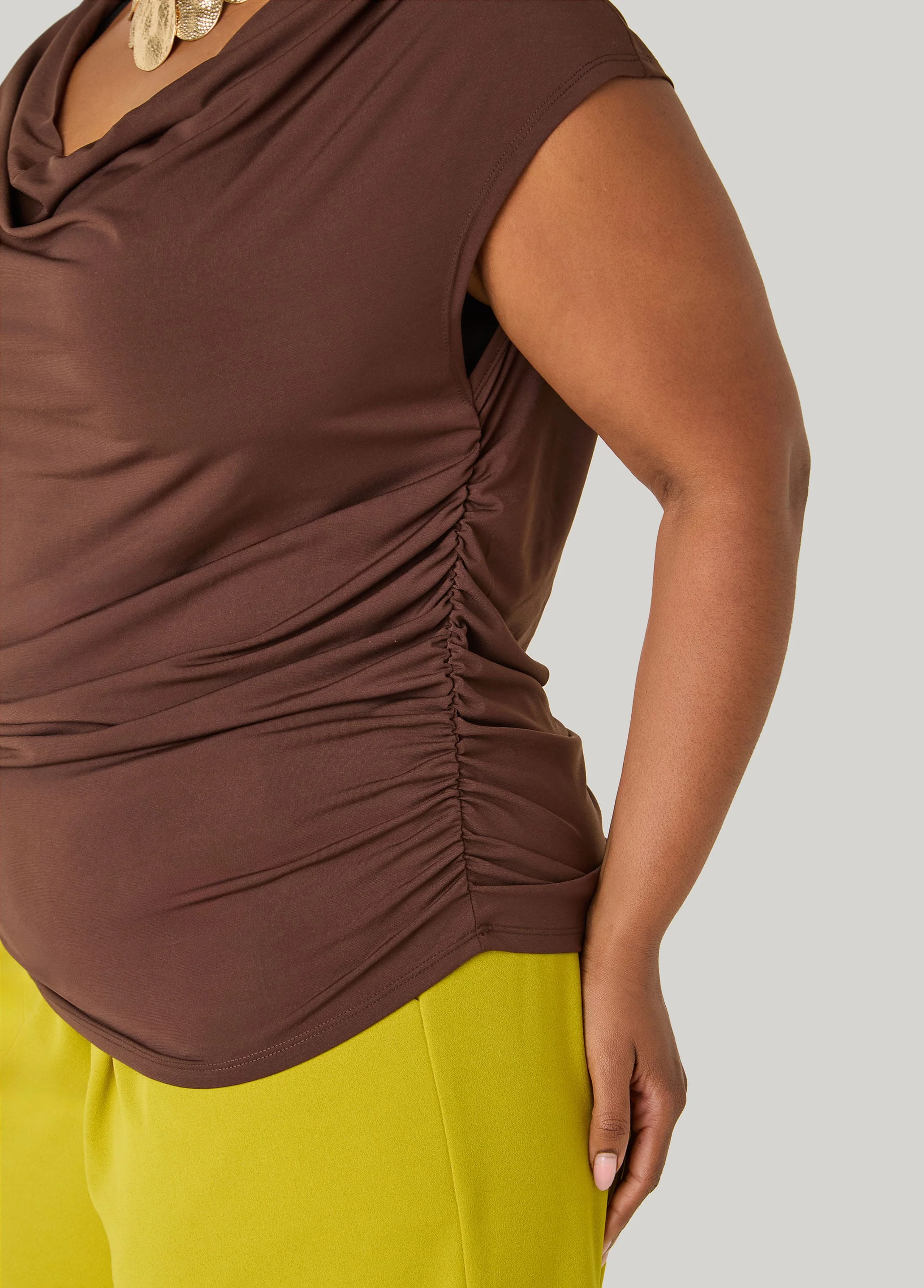 Ruched Cowl Neck Top - Image 16