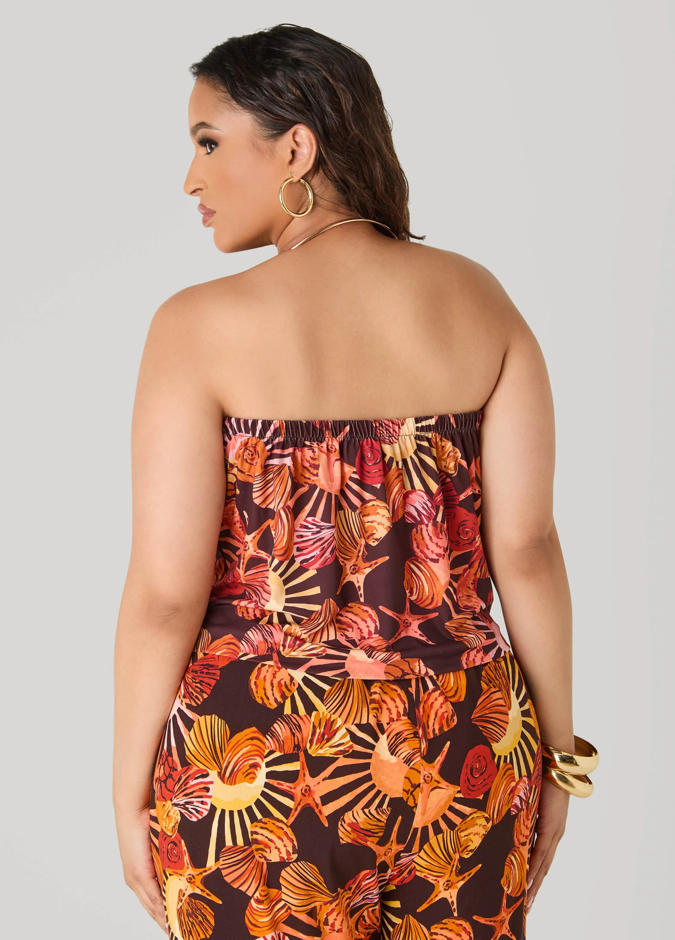 Seashell Print Necklace Halter Top - Image 2